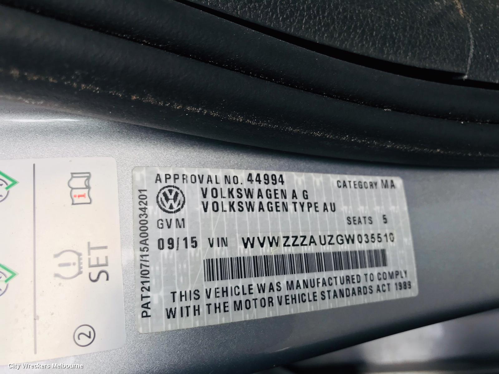 VOLKSWAGEN GOLF R/BAR BRACKET/REINFO, MAIN REINFORCEMENT, GEN 7, HATCH, 03/2013 ONWARDS