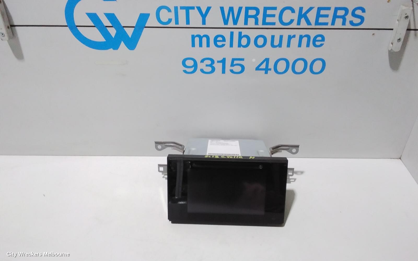 TOYOTA COROLLA RADIO/CD/DVD/SAT/TV, 6.1IN TOUCHSCREEN (P/N ON FACE 100181), ZRE182R, HATCH, 10/2012 - 03/2015