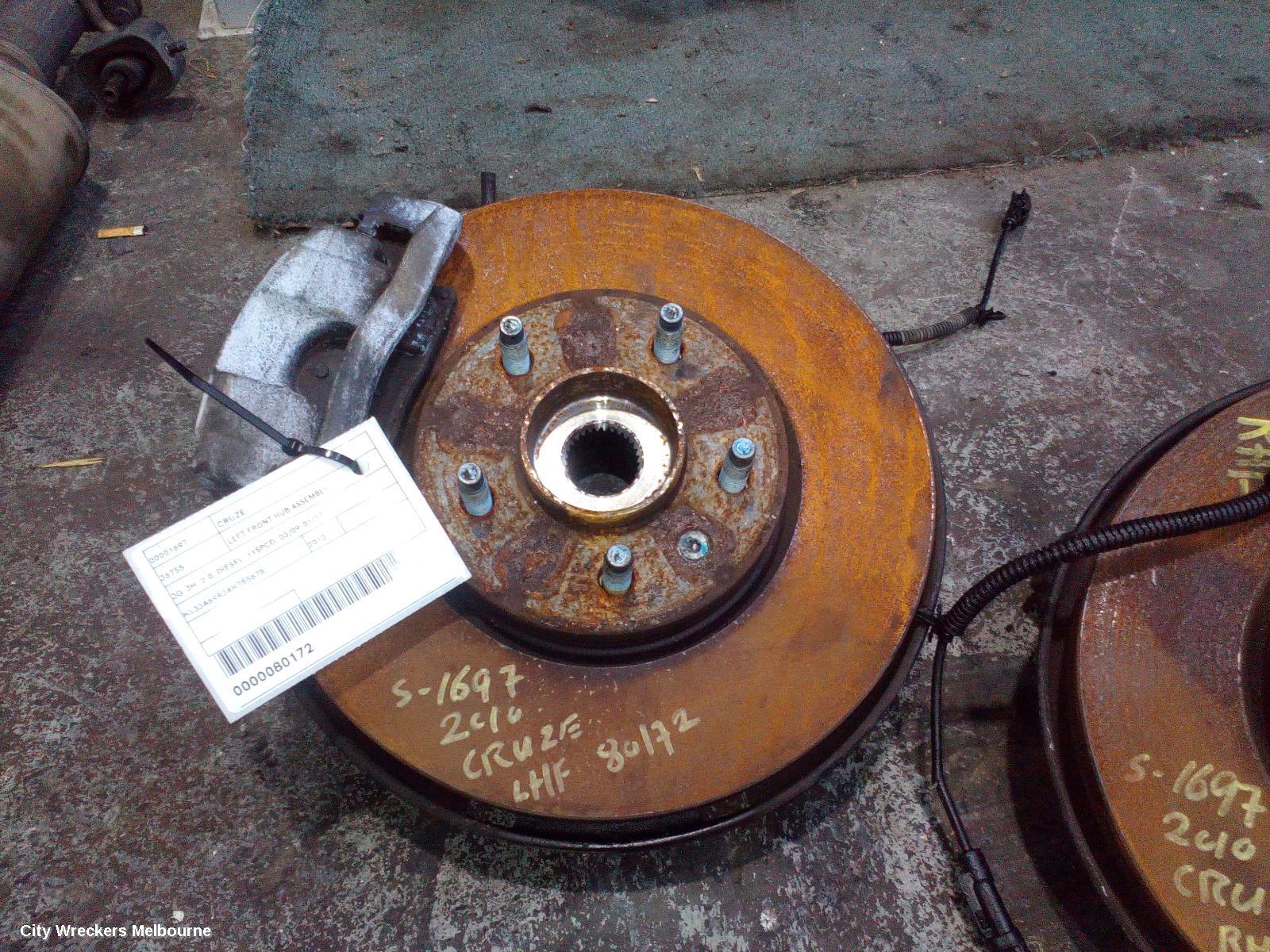 HOLDEN CRUZE LEFT FRONT HUB ASSEMBLY, JG-JH, 2.0, DIESEL, 115PCD, 03/2009 - 01/2017