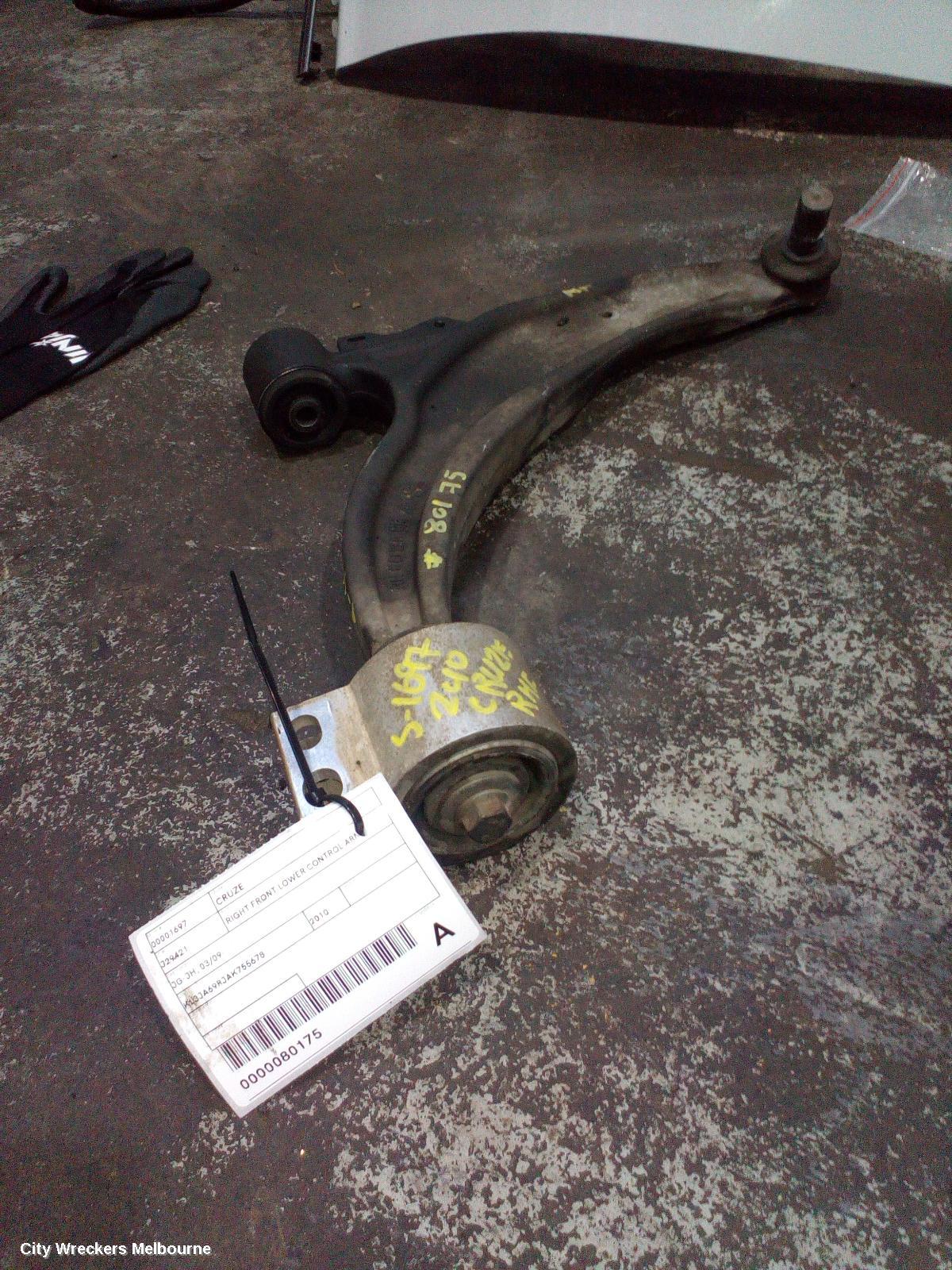 HOLDEN CRUZE RIGHT FRONT LOWER CONTROL ARM, JG-JH, 03/2009 ONWARDS