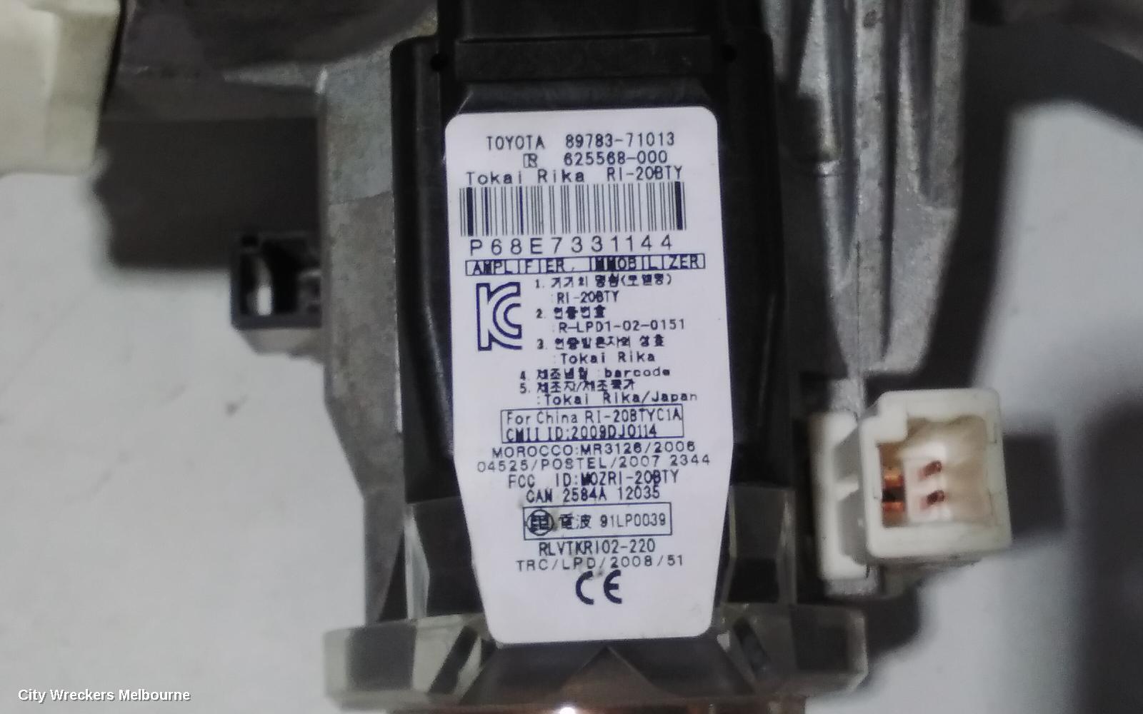TOYOTA KLUGER STEERING COLUMN, GSU40-GSU45, ELECTRONIC ASSIST TYPE, W/ KEY START TYPE, 05/2007 - 02/2014