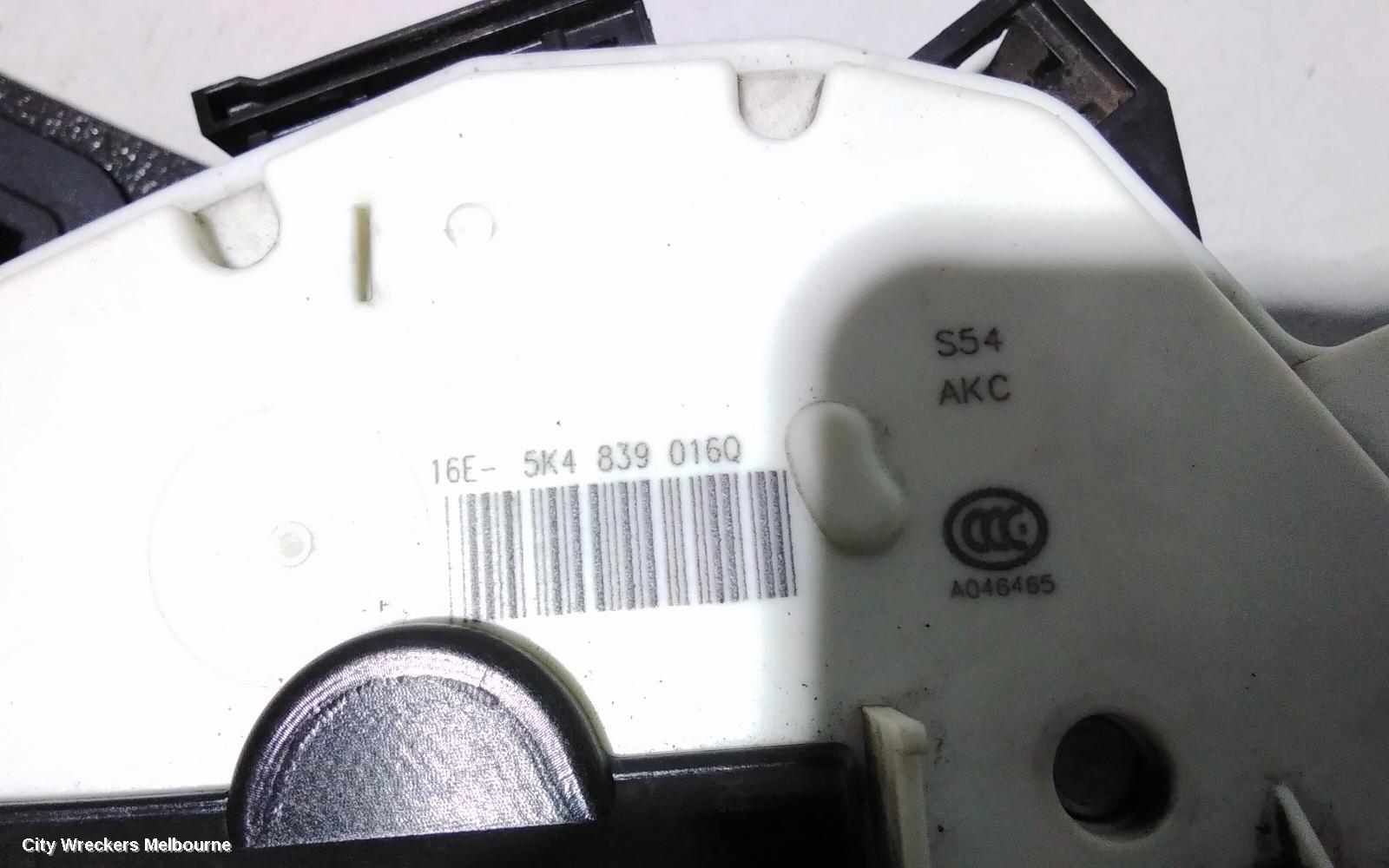 VOLKSWAGEN GOLF DOOR/BOOT/GATE LOCK, RIGHT REAR DOOR LOCK, P/N 5K4839016Q, GEN 7, 03/2013 - 08/2020