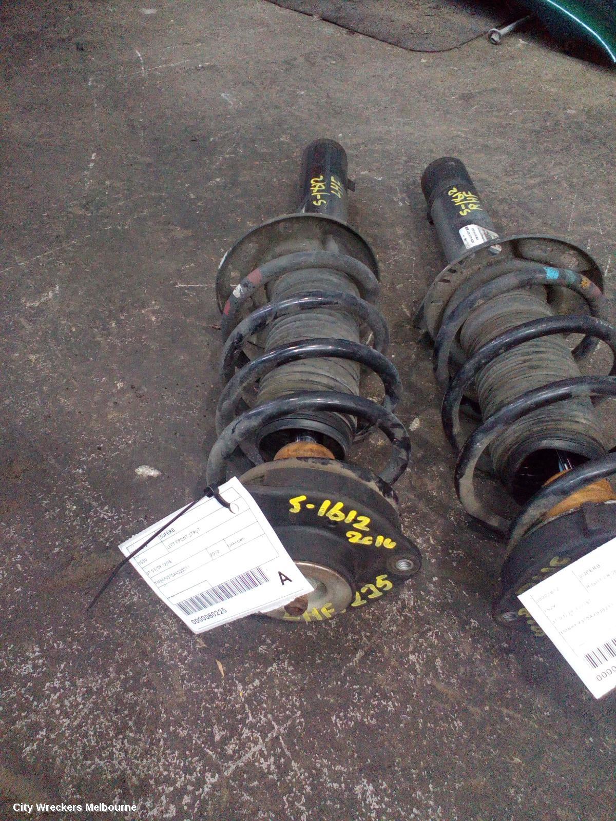 SKODA SUPERB LEFT FRONT STRUT, 3T, 03/2009 - 12/2015