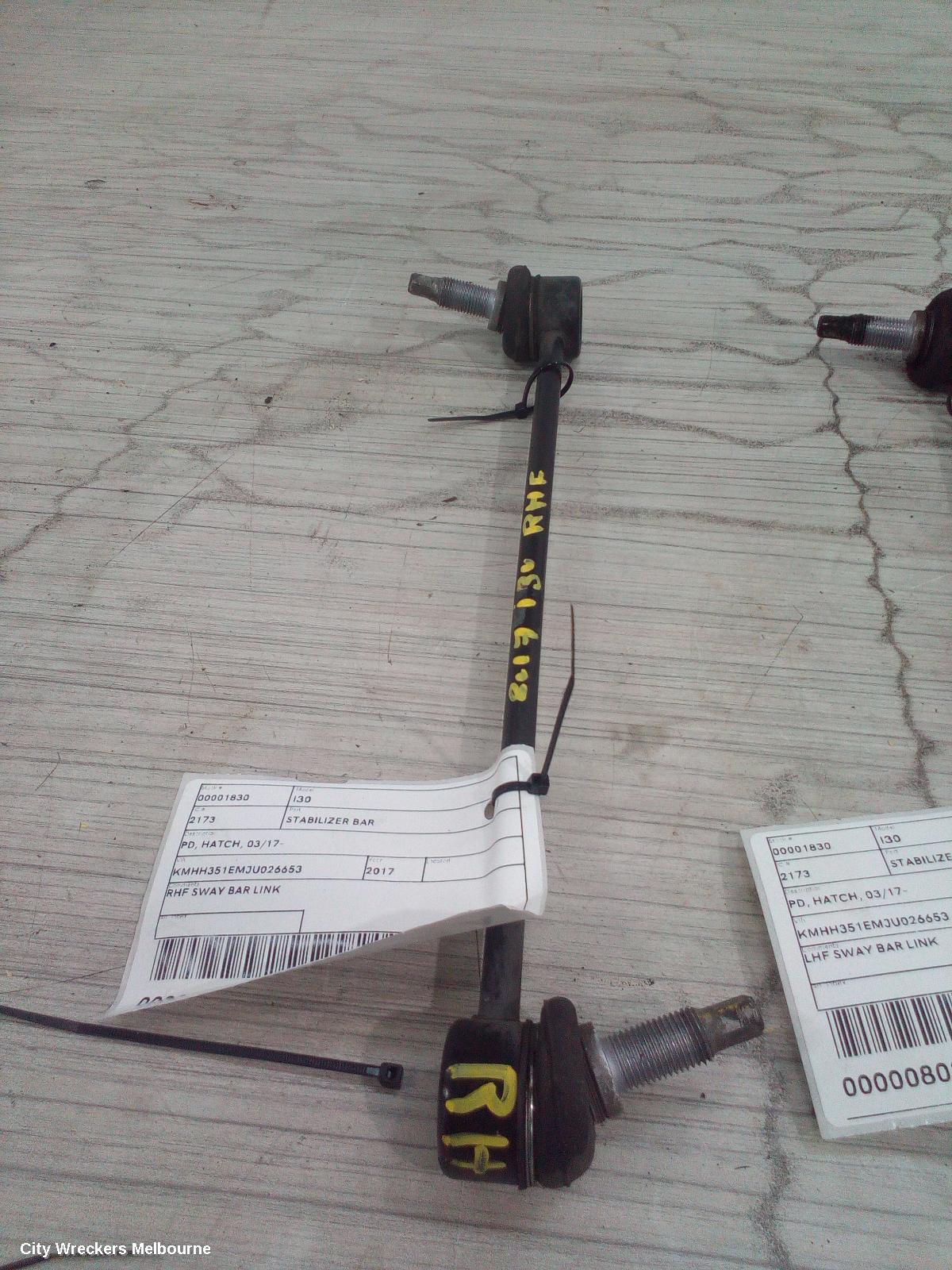 HYUNDAI I30 STABILISER BAR, PD, HATCH, 03/2017 ONWARDS