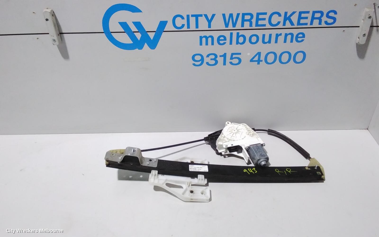 AUDI Q3 RIGHT REAR WND REG/MOTOR, 8U, 03/2012 - 12/2018