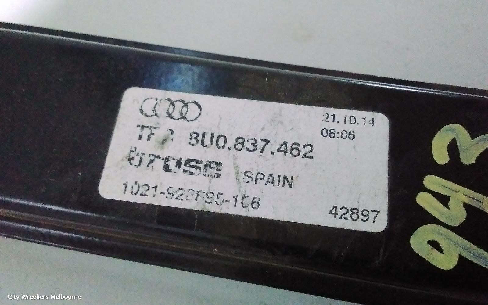 AUDI Q3 RIGHT FRONT WINDOW REG/MOTOR, 8U, 03/2012 - 12/2018