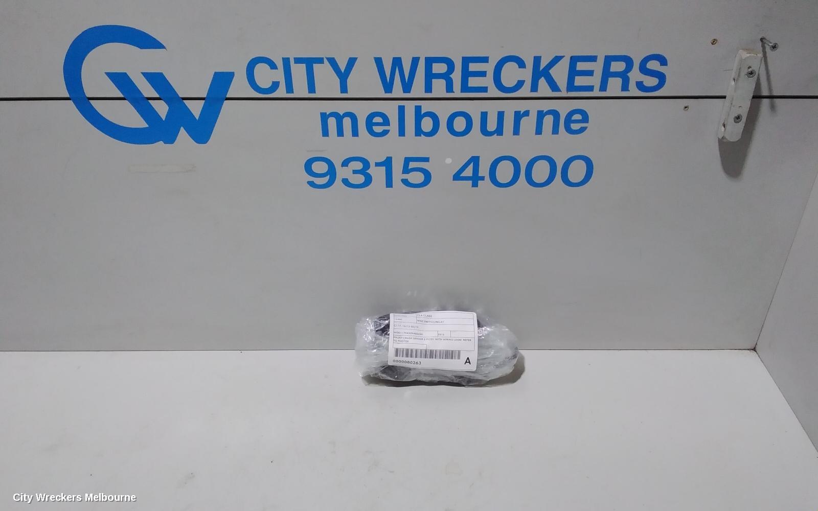 MERCEDES CLA CLASS, C117, 10/2013 - 02/2019, FRONT CRASH SENSOR 5 PIECES  WITH WIRING LOOM  REFER TO PHOTOS: 80263