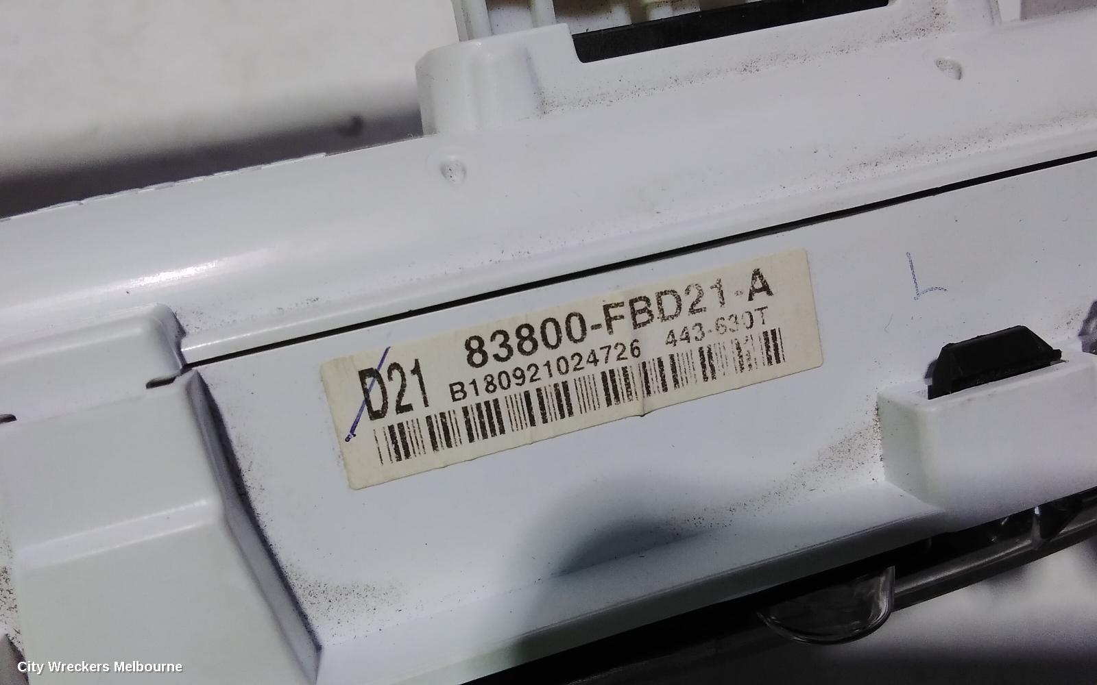 TOYOTA HILUX INSTRUMENT CLUSTER, INSTRUMENT CLUSTER, PETROL, MANUAL T/M, WORKMATE, 09/2015 - 08/2019