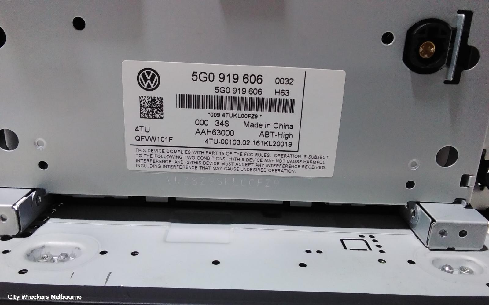 VOLKSWAGEN PASSAT RADIO/CD/DVD/SAT/TV, DISPLAY UNIT, DISCOVER MEDIA PRO 8IN, SAT NAV TYPE, B8/MK7, 06/2015 - 10/2019