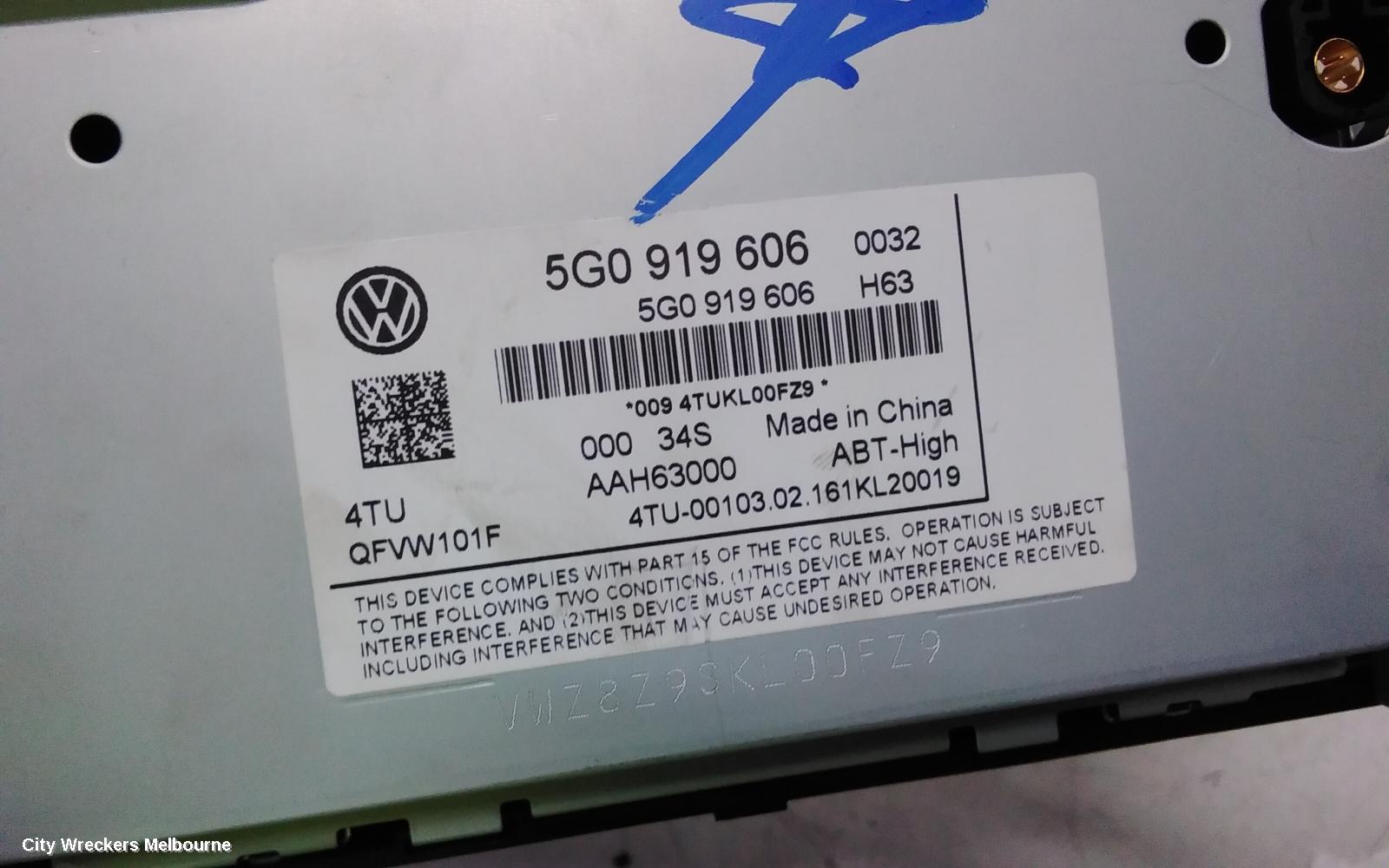 VOLKSWAGEN PASSAT RADIO/CD/DVD/SAT/TV, DISPLAY UNIT, 8IN, DISCOVER PRO AUDIO, SAT NAV TYPE, B8/MK7, 06/2015 - 10/2019
