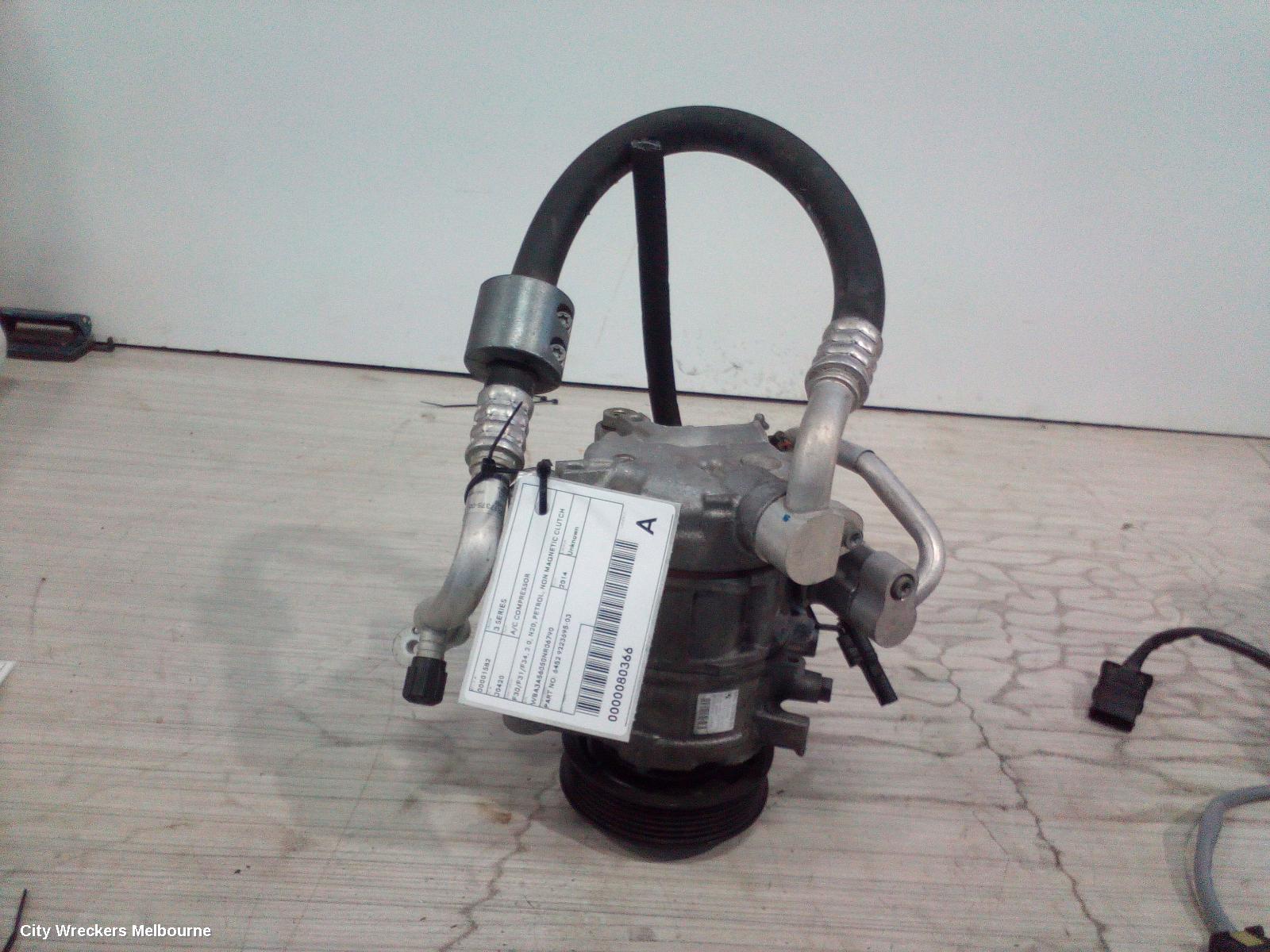 BMW 3 SERIES A/C COMPRESSOR, F30/F31/F34, 2.0, N20, PETROL, NON MAGNETIC CLUTCH TYPE, 11/2011 - 05/2016