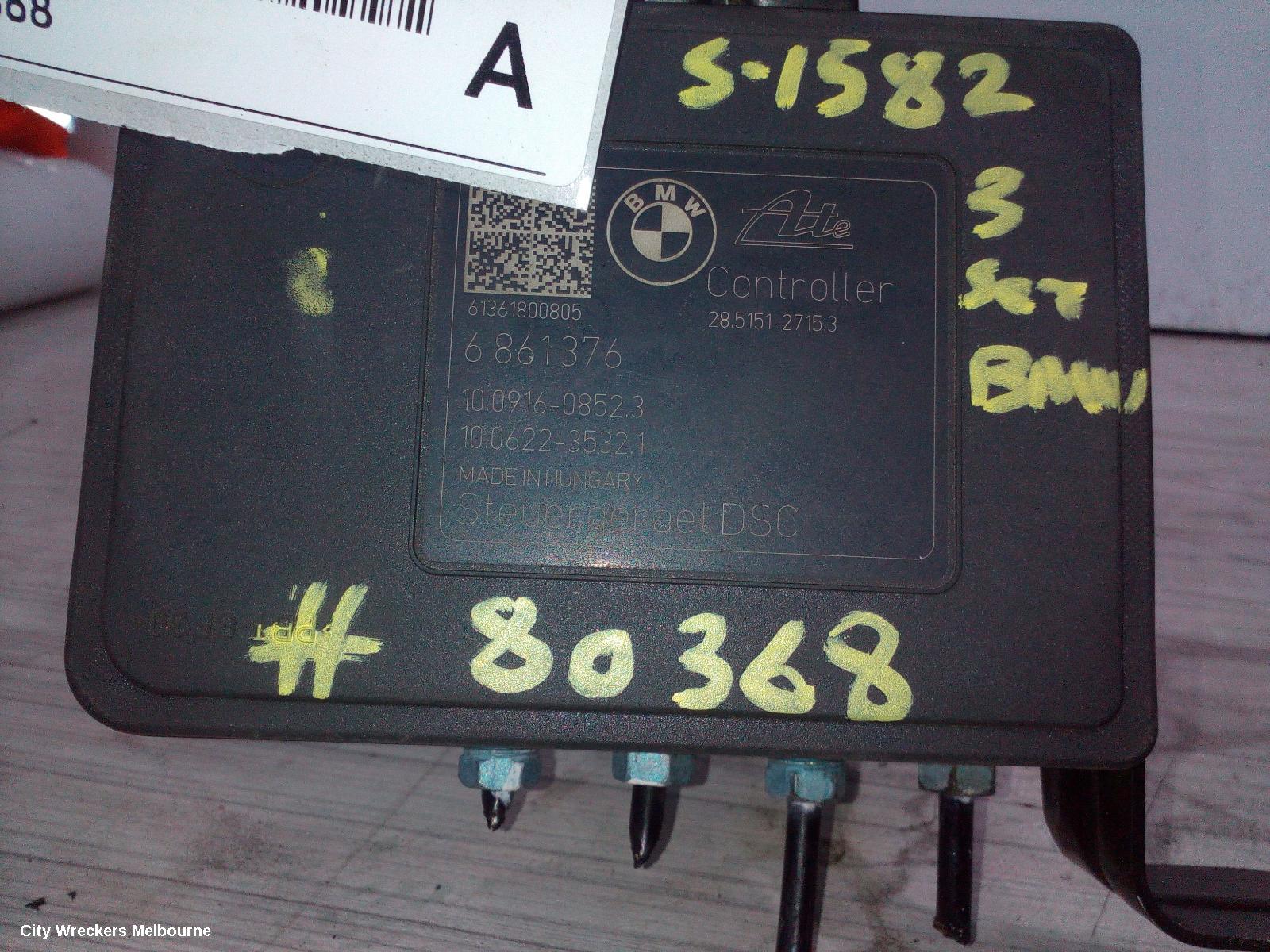 BMW 3 SERIES ABS PUMP/MODULATOR, F30, SEDAN, P/N 34516858953, 11/2011 - 02/2019