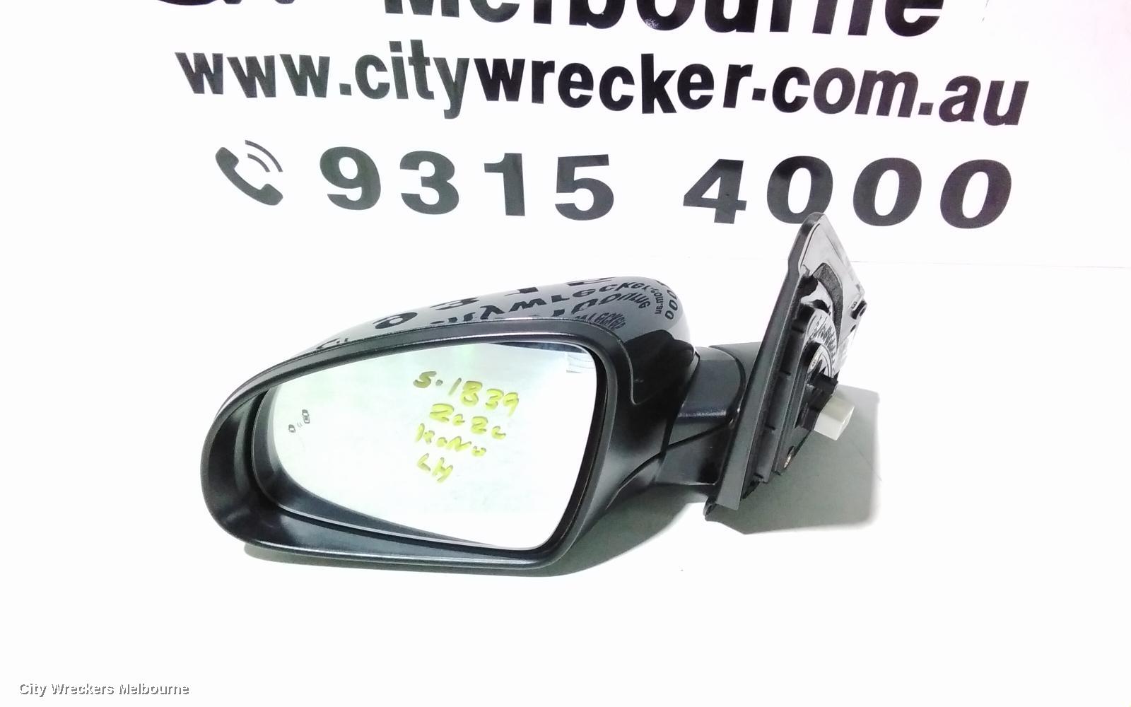 HYUNDAI KONA LEFT DOOR MIRROR, OS, HEATED, POWER FOLD, W/ BLIND SPOT TYPE, COLOUR CODED, 09/2017 - 07/2023
