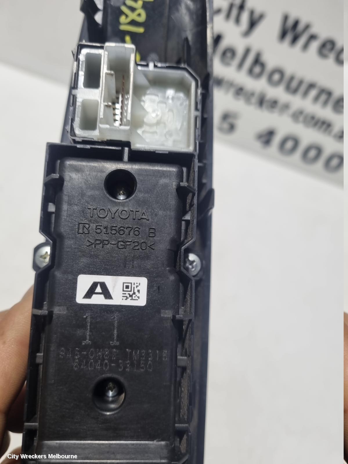 TOYOTA CAMRY PWR DR WIND SWITCH, RH FRONT (MASTER SWITCH), XV70, 09/2017 - 01/2021