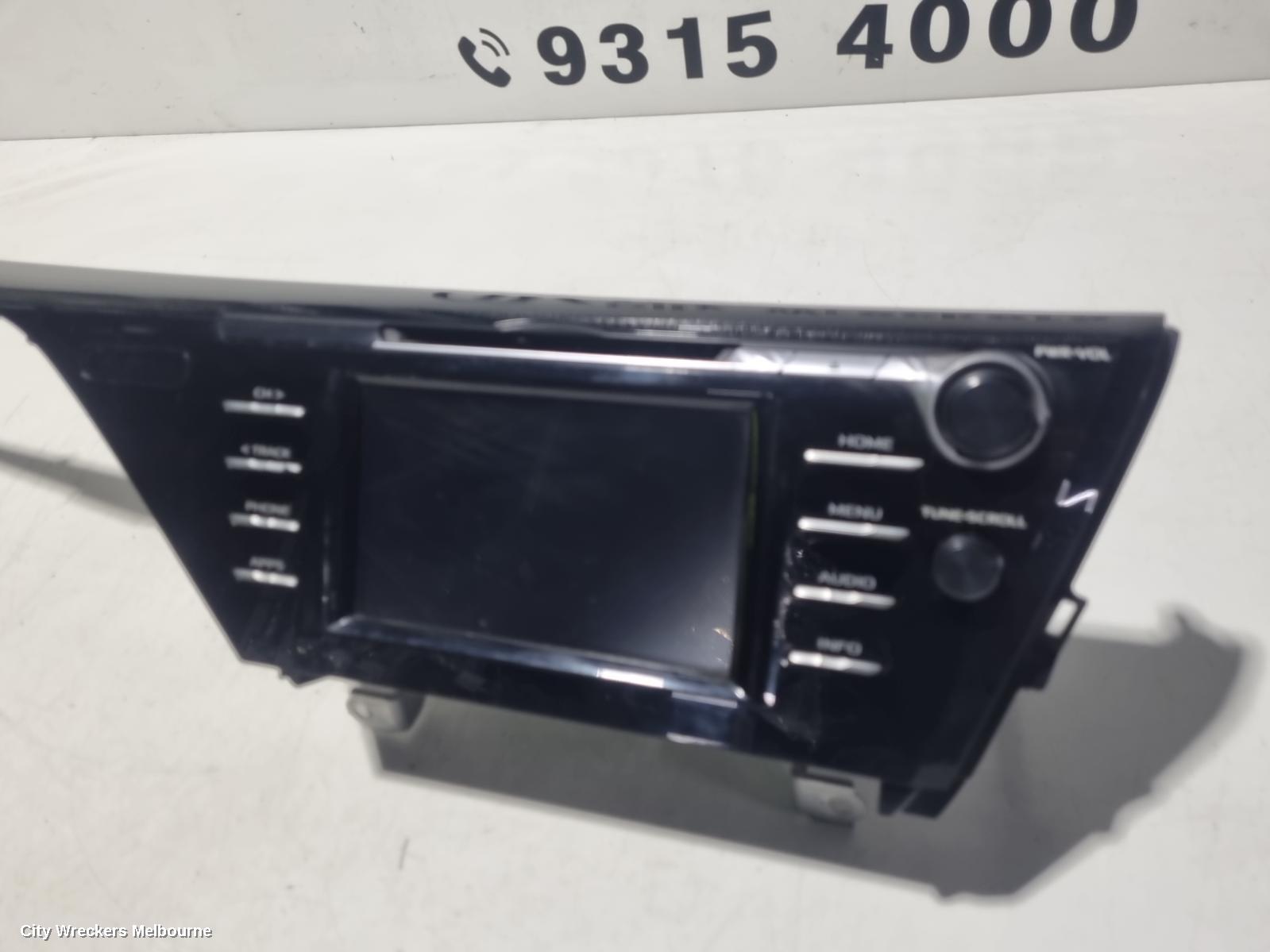 TOYOTA CAMRY RADIO/CD/DVD/SAT/TV, 7IN TOUCHSCREEN, ASCENT, XV70, 09/2017 - 01/2021