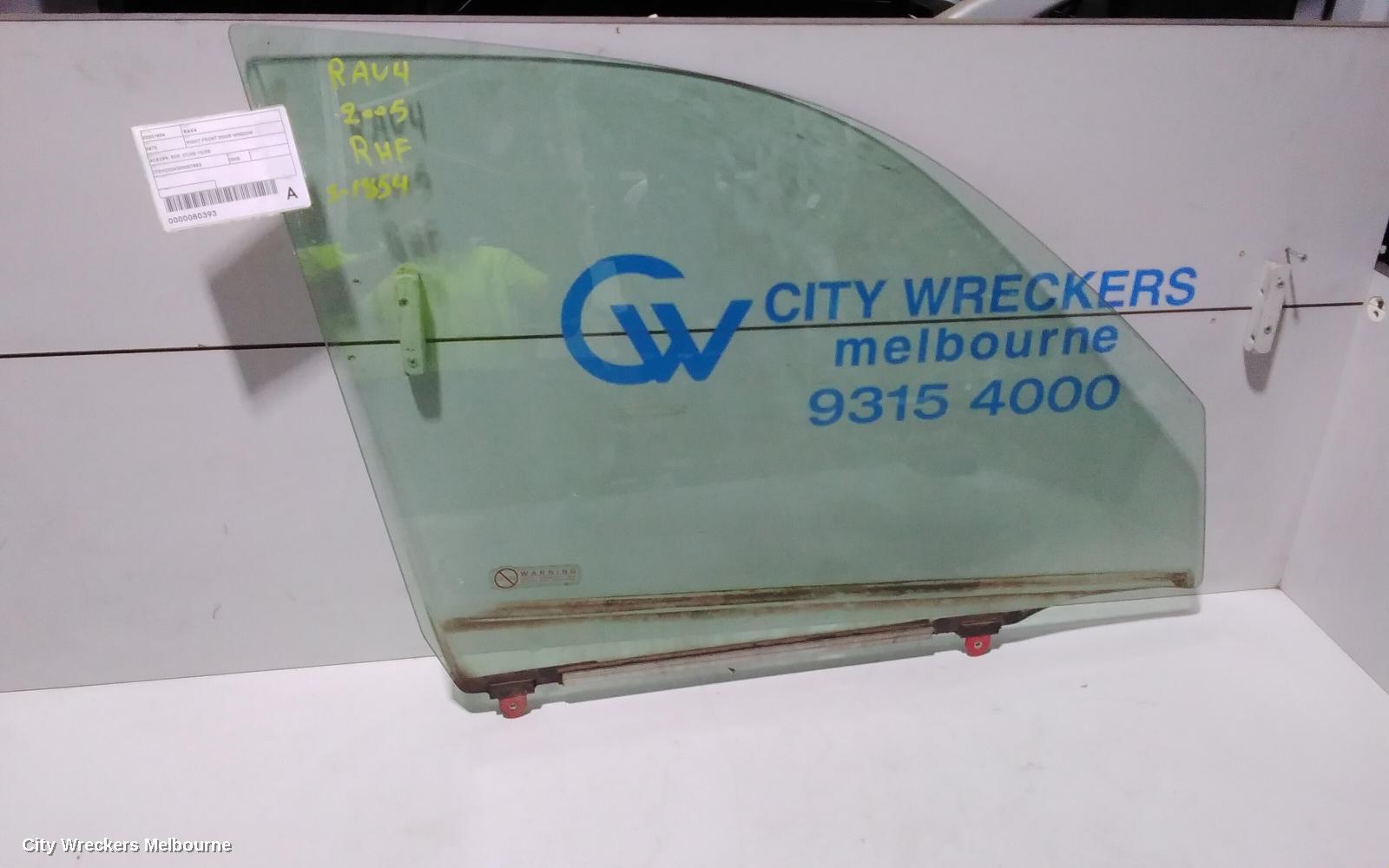 TOYOTA RAV4 RIGHT FRONT DOOR WINDOW, ACA2#R, 5DR, 07/2000 - 10/2005