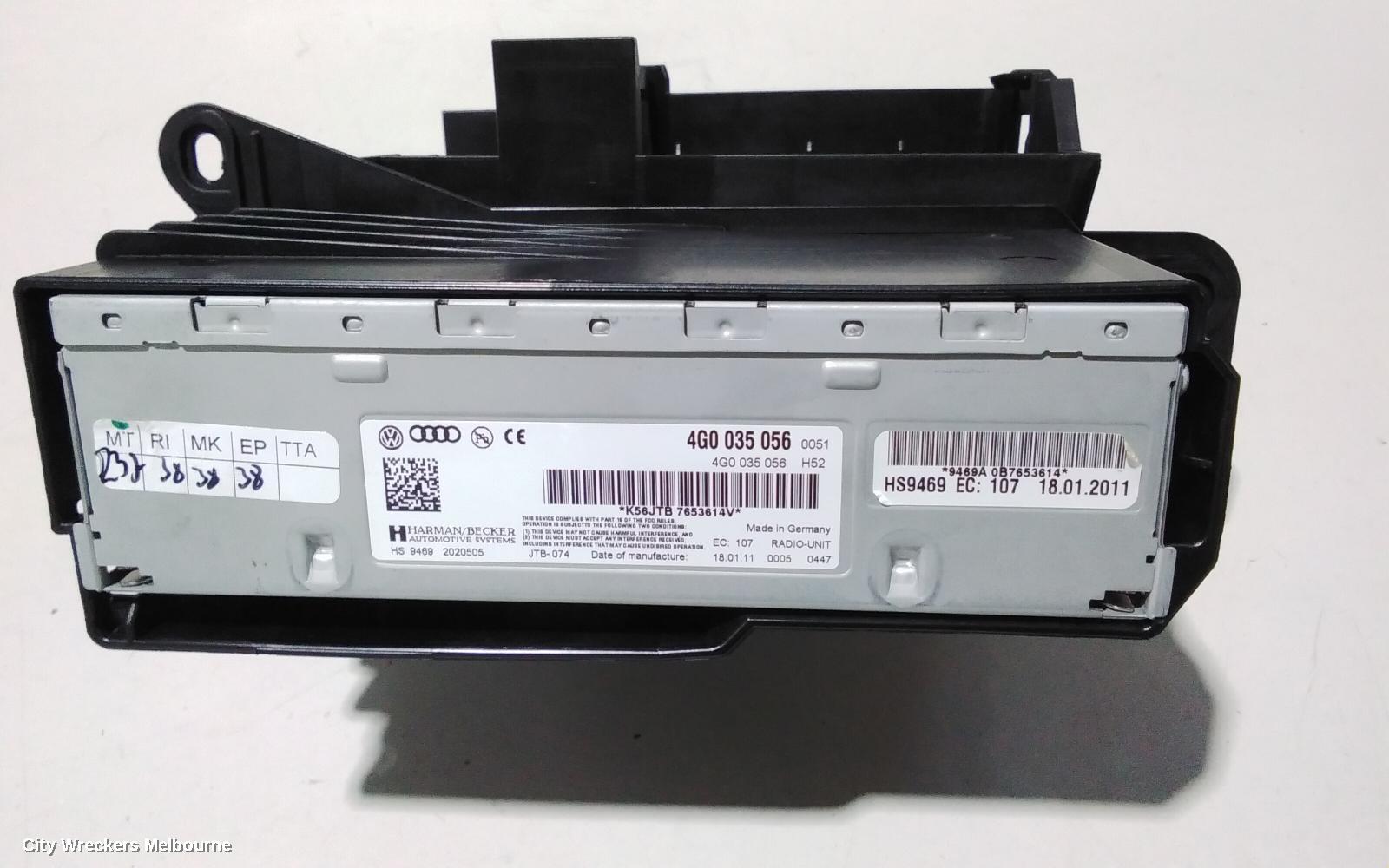 AUDI Q5 RADIO/CD/DVD/SAT/TV, MMI CONTROLS, 8R, P/N 8T0919609G, 03/2009 - 11/2012