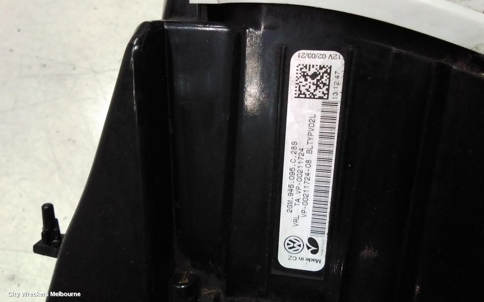 VOLKSWAGEN T-CROSS LEFT TAILLIGHT, C1, IN BODY, W/ LED TYPE, NON LIFE/CITYLIFE, 01/2020 - 03/2024