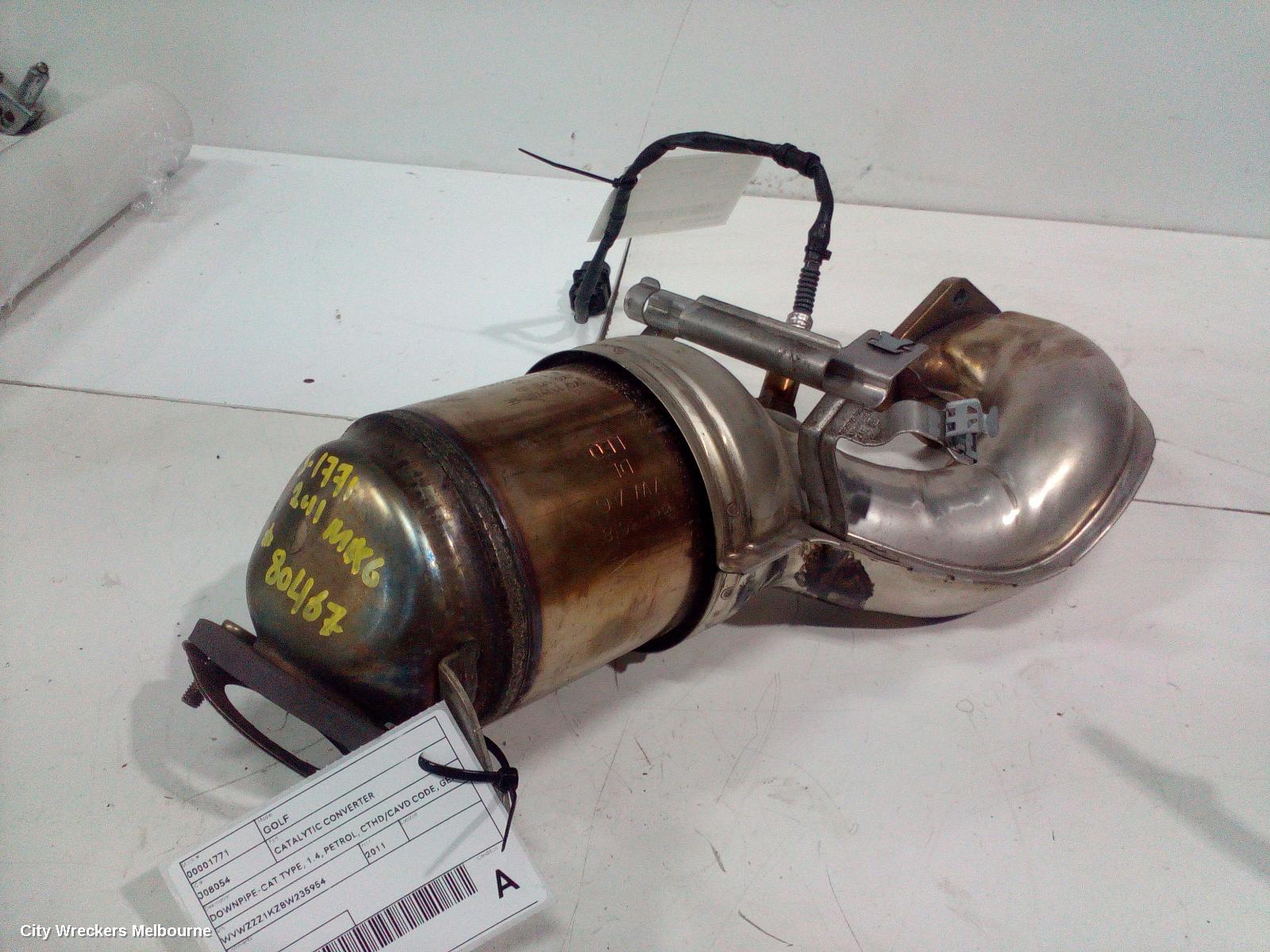 VOLKSWAGEN GOLF CATALYTIC CONVERTER, DOWNPIPE-CAT TYPE, 1.4, PETROL, CTHD/CAVD CODE, GEN 6, 12/2008 - 01/2016