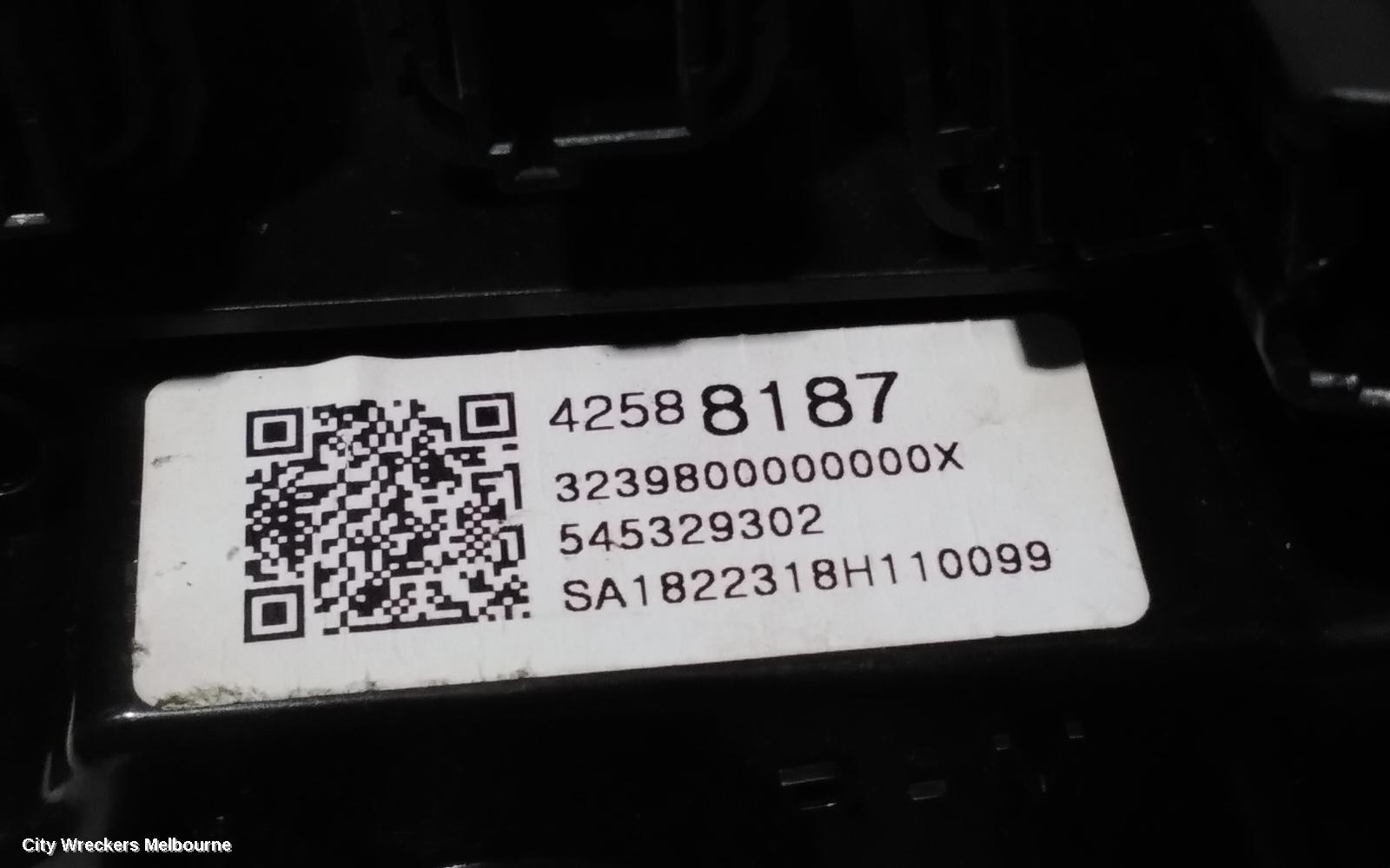 HOLDEN TRAX HEATER/AC CONTROLS, TJ SERIES, STANDARD TYPE, NON SEAT WARMER, 08/2013 - 12/2020