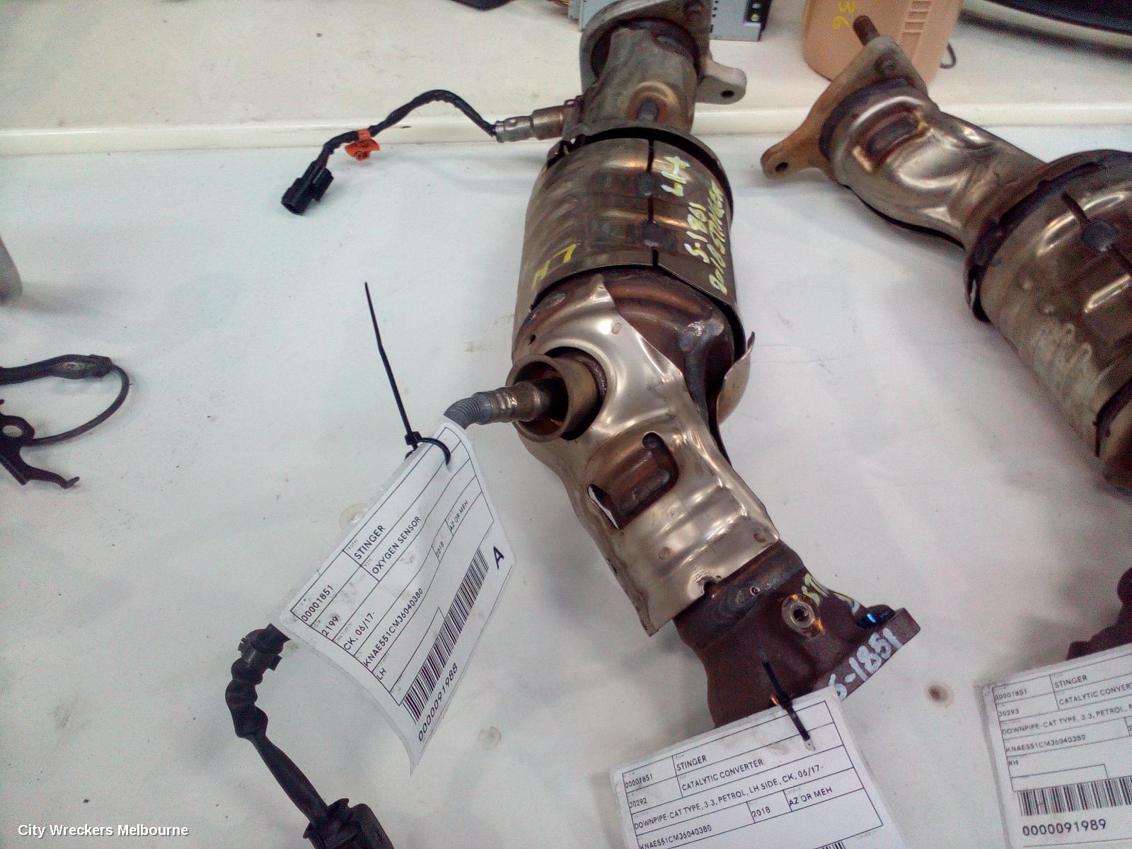 KIA STINGER CATALYTIC CONVERTER, DOWNPIPE-CAT TYPE, 3.3, PETROL, LH SIDE, CK, 06/2017 ONWARDS