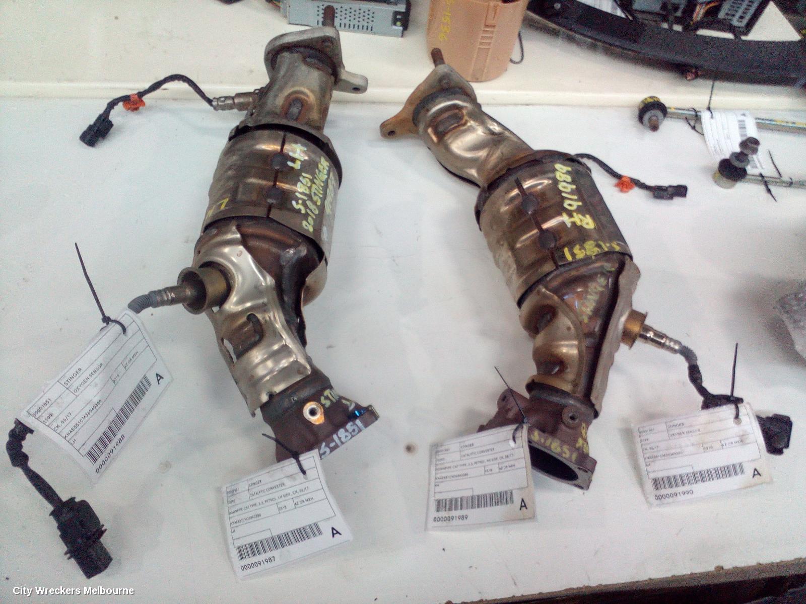 KIA STINGER CATALYTIC CONVERTER, DOWNPIPE-CAT TYPE, 3.3, PETROL, LH SIDE, CK, 06/2017 ONWARDS