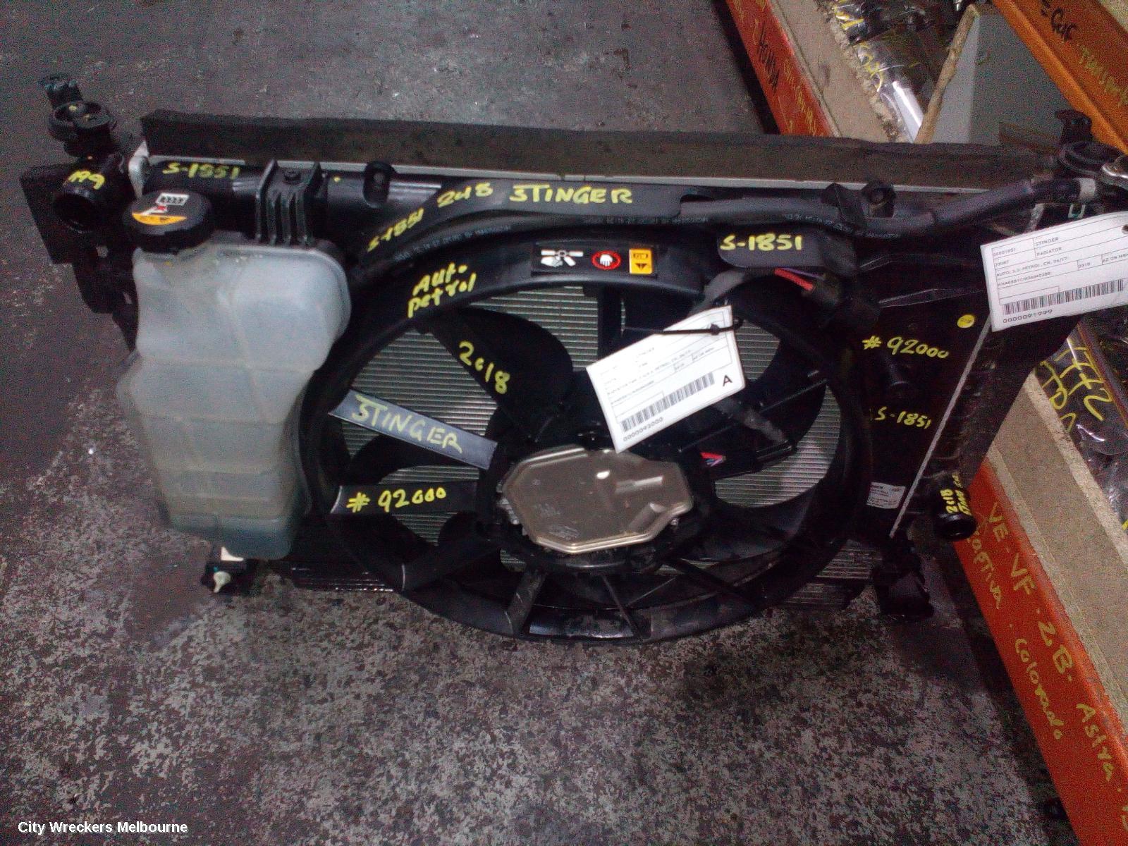 KIA STINGER FAN, RADIATOR FAN, 2.0/3.3, PETROL, CK, 06/2017 ONWARDS