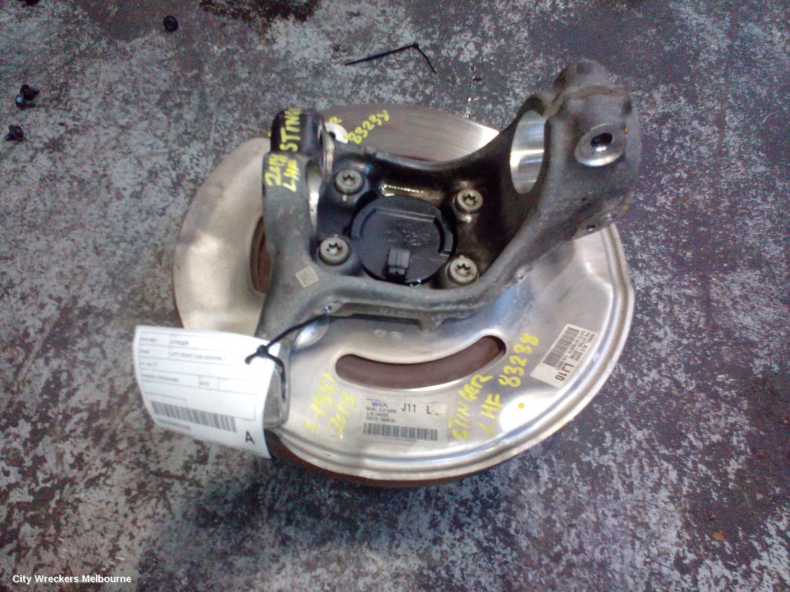 KIA STINGER LEFT FRONT HUB ASSEMBLY, CK, W/ ADAPTIVE SUSPENSION TYPE, 06/2017 - 04/2023