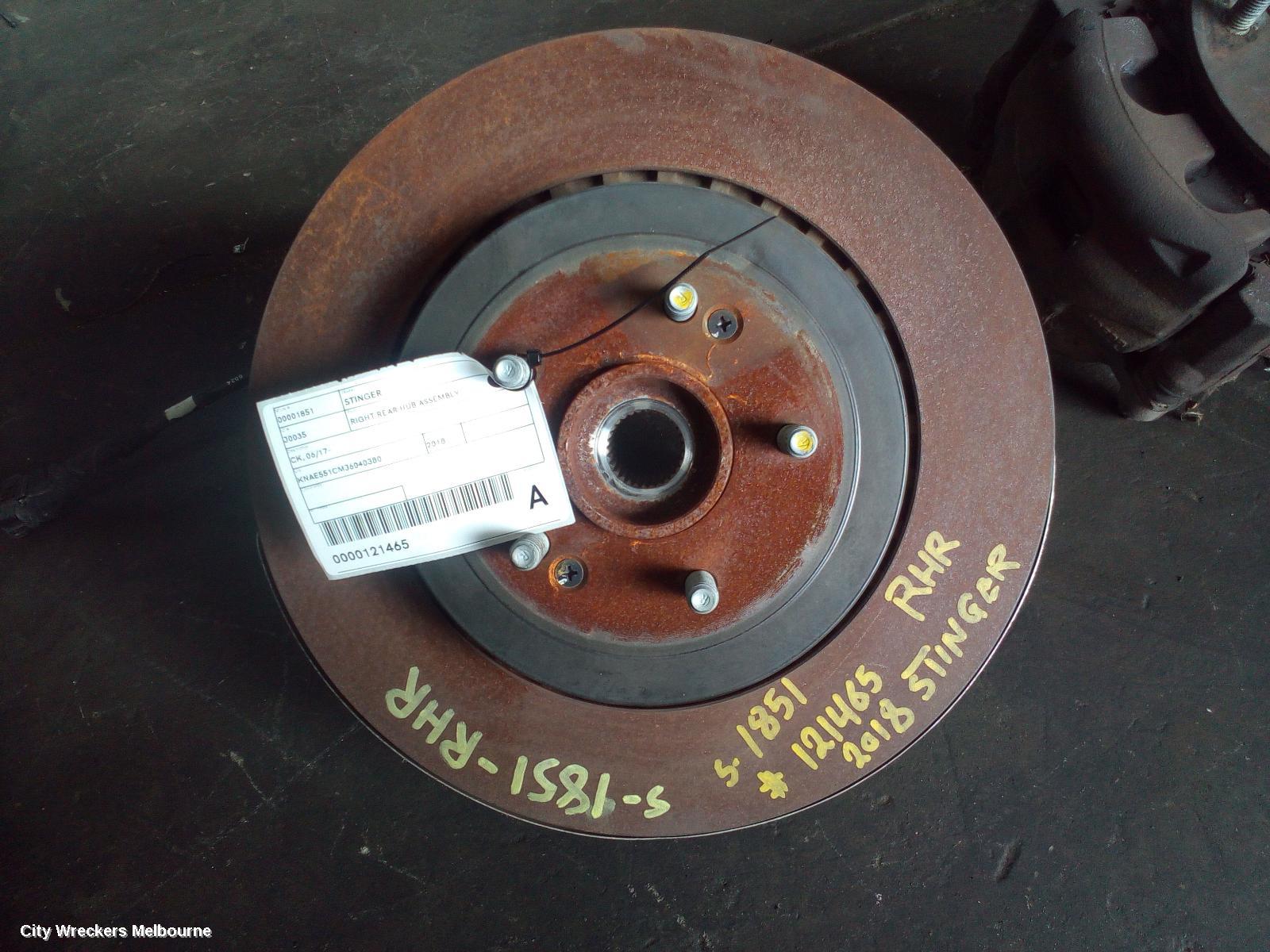KIA STINGER RIGHT REAR HUB ASSEMBLY, CK, 06/2017 ONWARDS