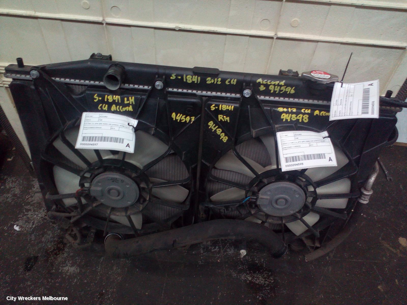 HONDA ACCORD RADIATOR, AUTO, 2.4, 8TH GEN, EURO (VIN JHMCU), K24Z3, 07/2011 - 12/2015
