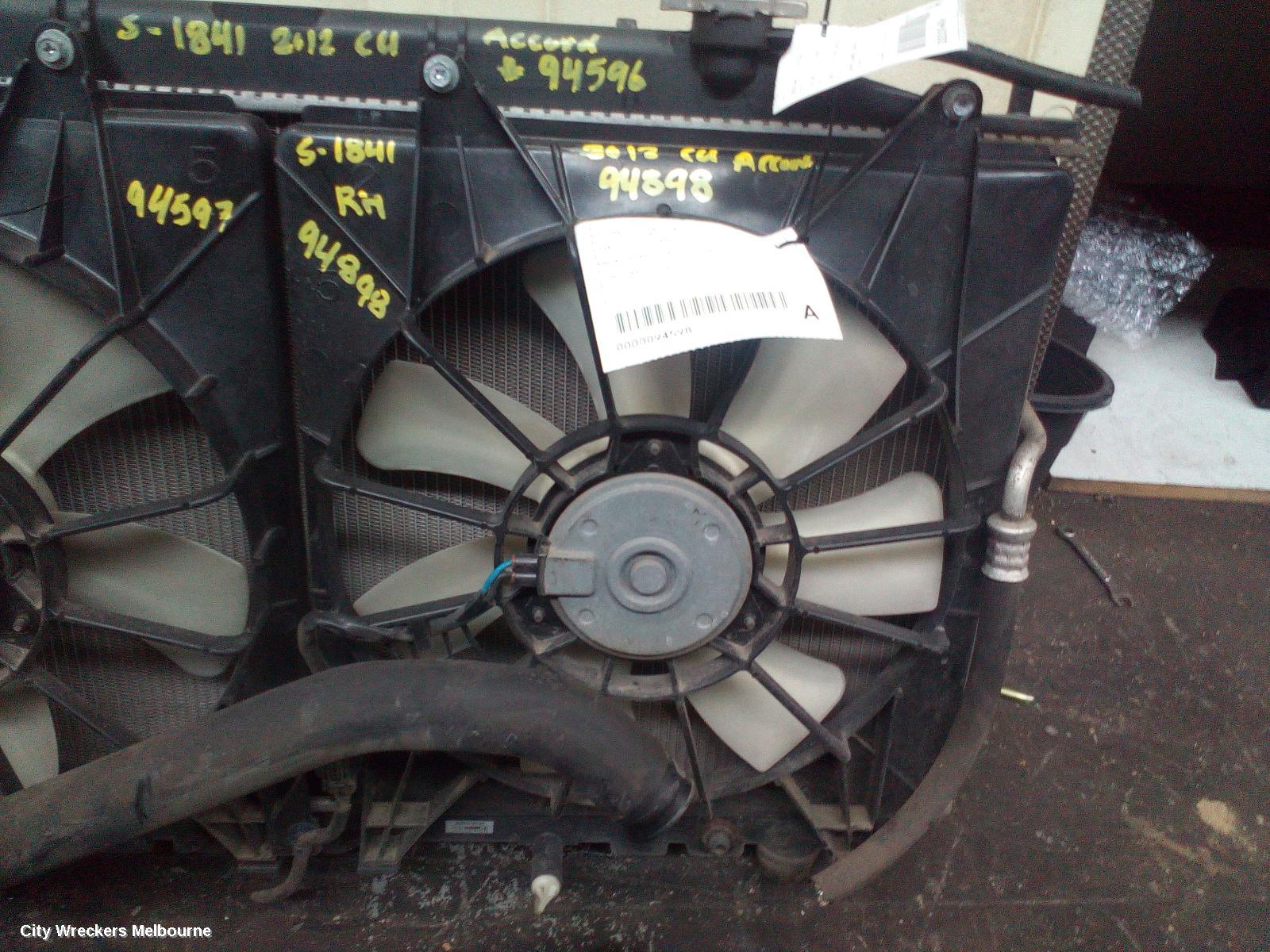 HONDA ACCORD FAN, RADIATOR FAN, 2.4, 8TH GEN, EURO (VIN JHMCU), 06/2008 - 12/2015