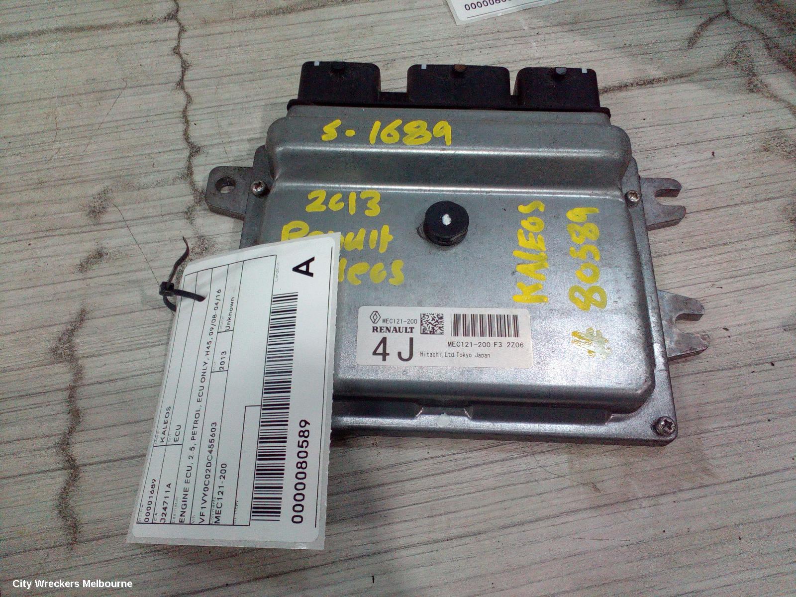 RENAULT KALEOS ECU, ENGINE ECU, 2.5, PETROL, ECU ONLY, H45, 09/2008 - 04/2016