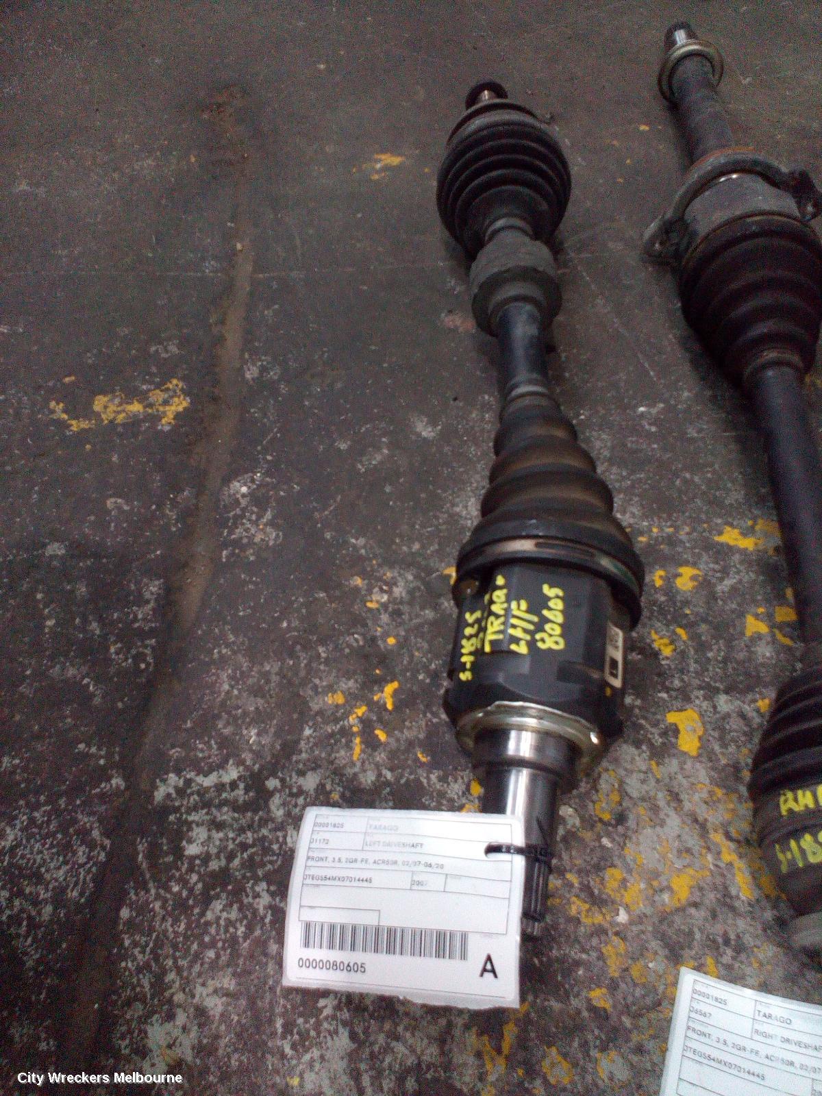 TOYOTA TARAGO LEFT DRIVESHAFT, FRONT, 3.5, 2GR-FE, ACR50R, 02/2007 - 06/2020