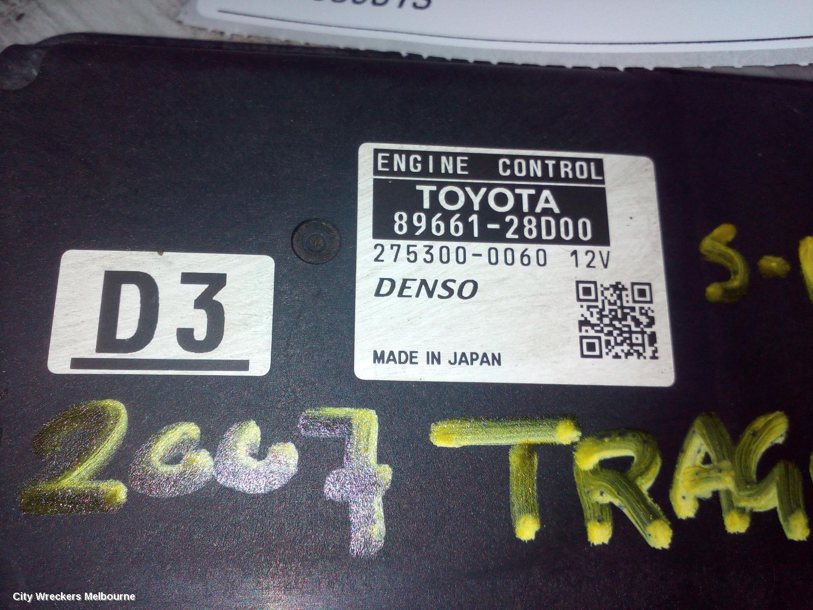 TOYOTA TARAGO ECU, ENGINE ECU, 2.4, 2AZ-FE, P/N 89661-28D00, ECU ONLY, ACR50R, 03/2006 - 06/2020