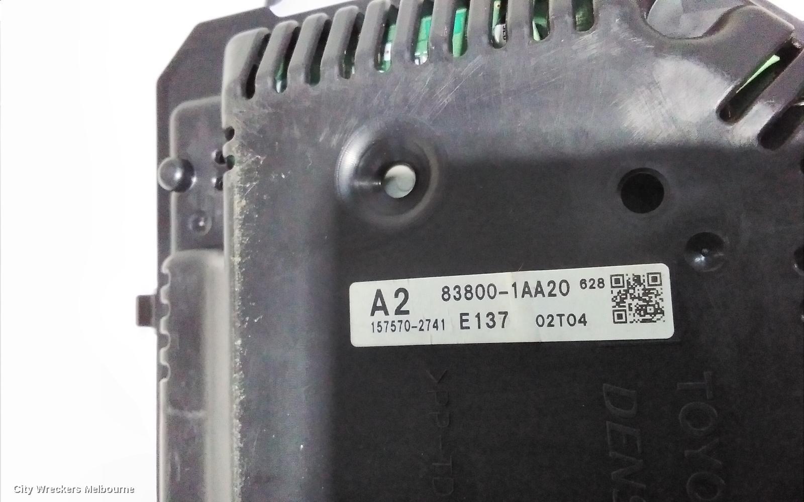 TOYOTA COROLLA INSTRUMENT CLUSTER, 1.8, 2ZR-FE, AUTO T/M, ASCENT/ASCENT SPORT, ZRE182R, HATCH, 06/2015 - 06/2018