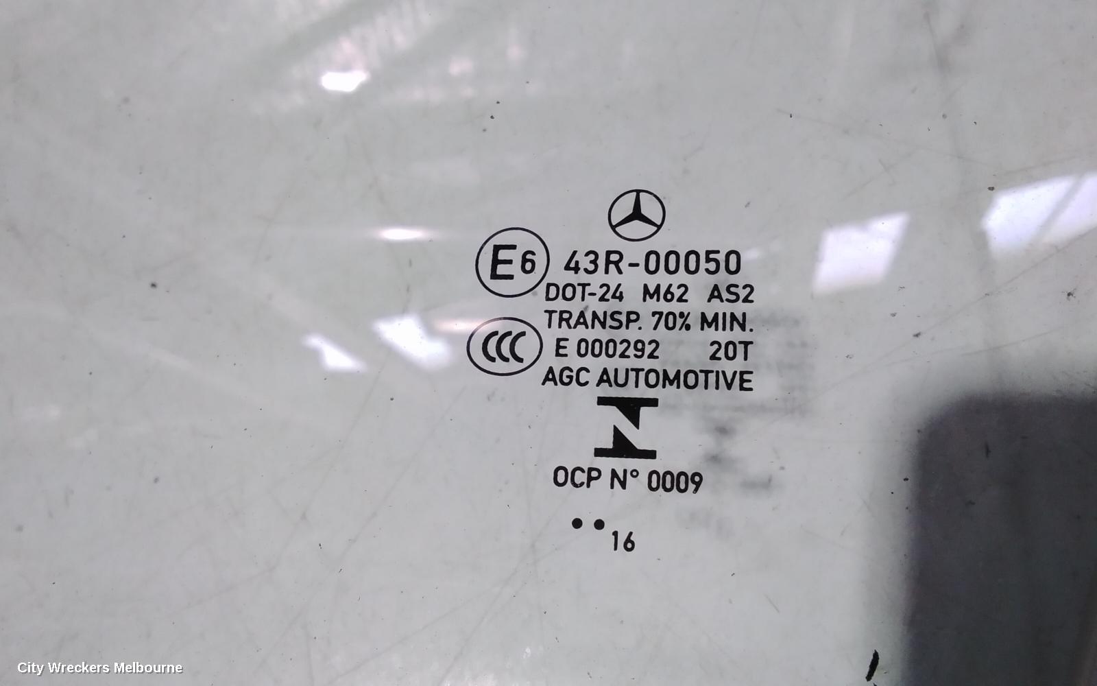 MERCEDES CLA CLASS LEFT FRONT DOOR WINDOW, C117, 10/2013 - 02/2019