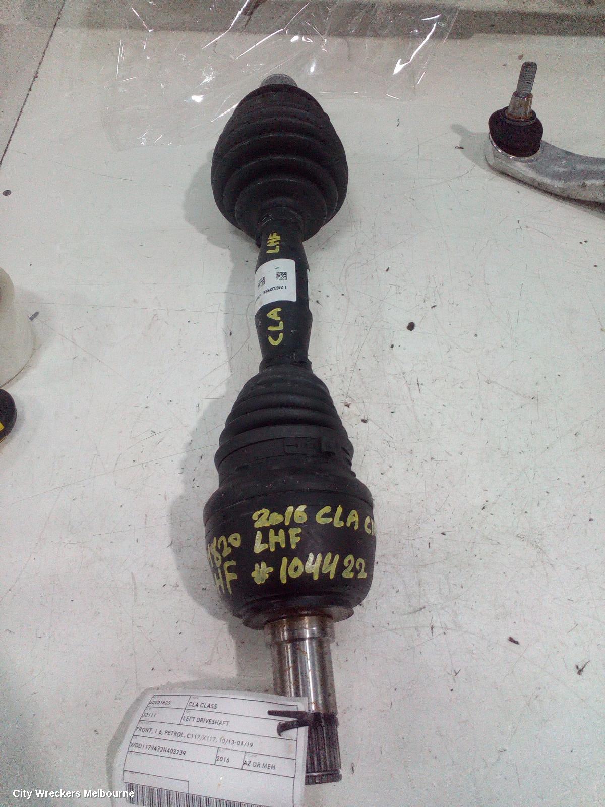 MERCEDES CLA CLASS LEFT DRIVESHAFT, FRONT, 1.6, PETROL, C117/X117, 10/2013 - 01/2019