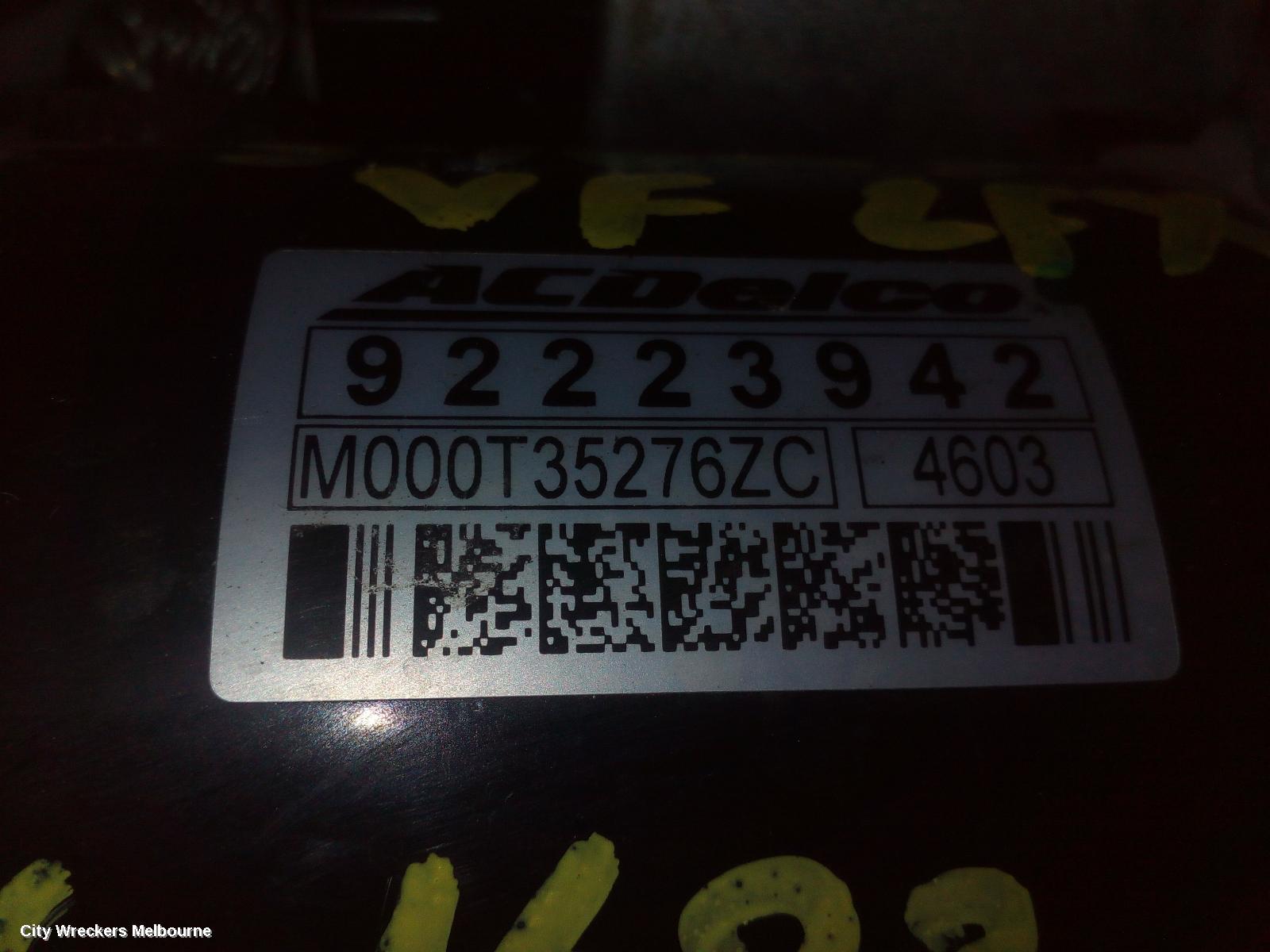 HOLDEN COMMODORE STARTER, 3.6, LFX/LWR, VF, 05/2013 - 12/2017