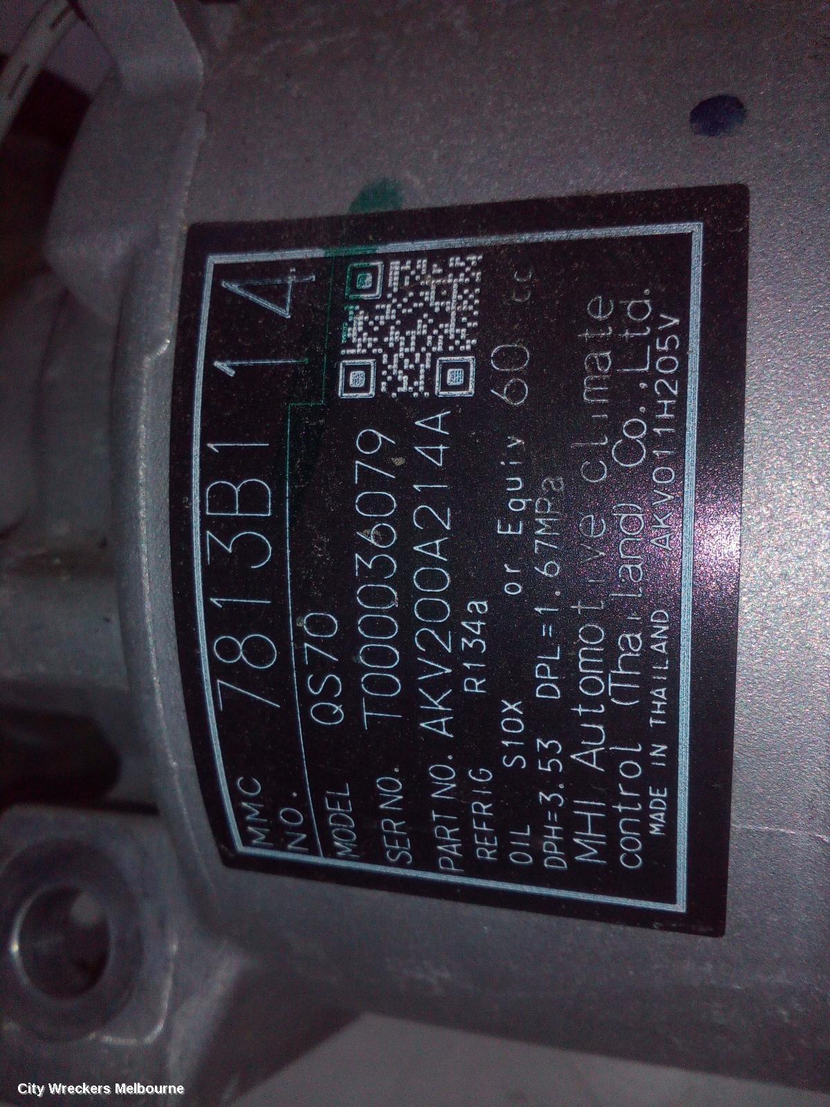 MITSUBISHI ASX A/C COMPRESSOR, XB-XD, 2.0/2.4, PETROL, QS70 TYPE, 07/2012 ONWARDS