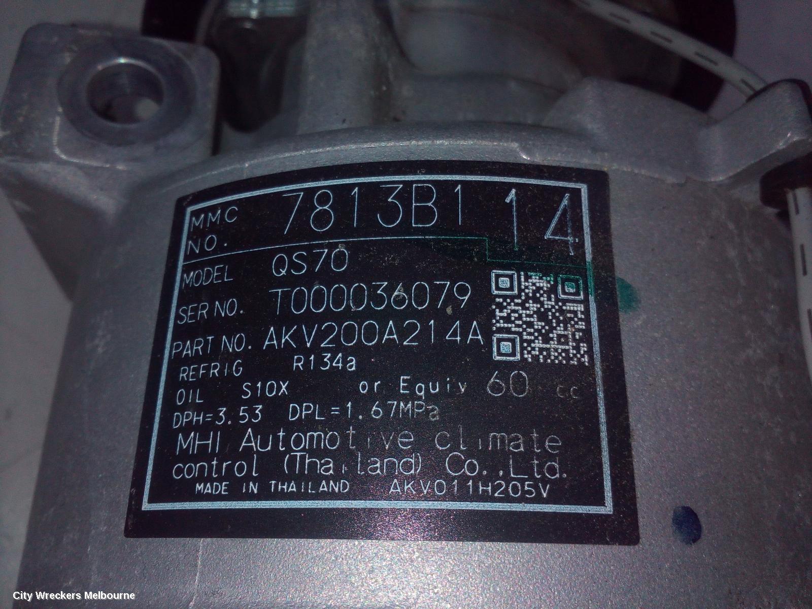 MITSUBISHI ASX A/C COMPRESSOR, XB-XD, 2.0/2.4, PETROL, QS70 TYPE, 07/2012 ONWARDS