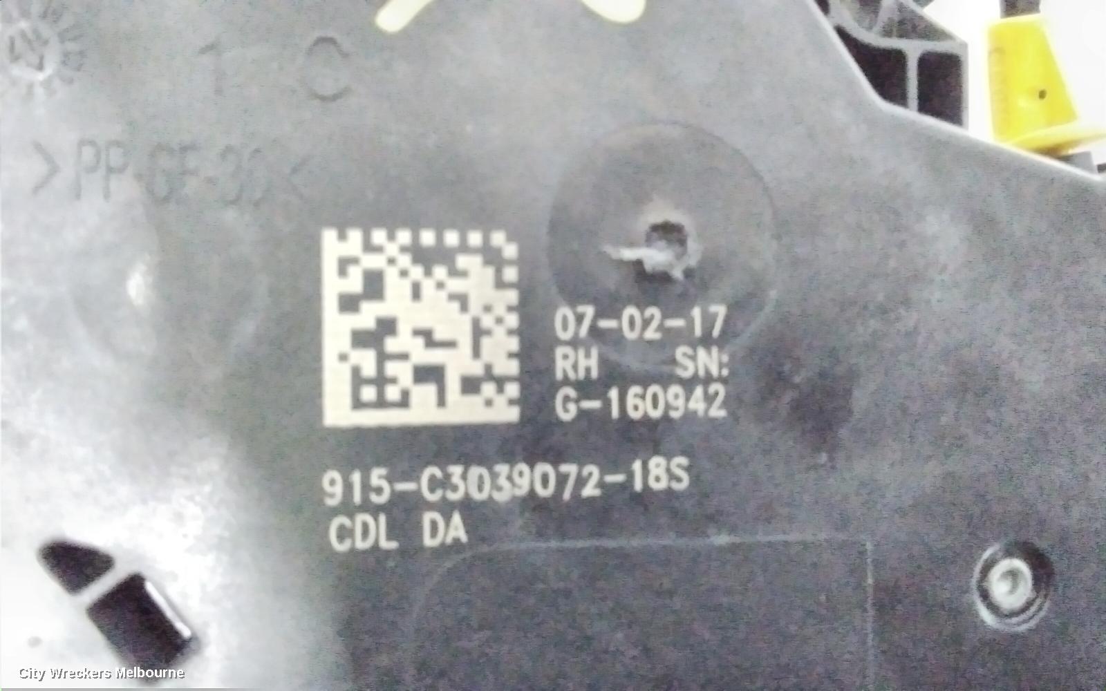 HOLDEN ASTRA DOOR/BOOT/GATE LOCK, RIGHT REAR DOOR LOCK, BK, 5DR HATCH/WAGON, 09/2016 ONWARDS