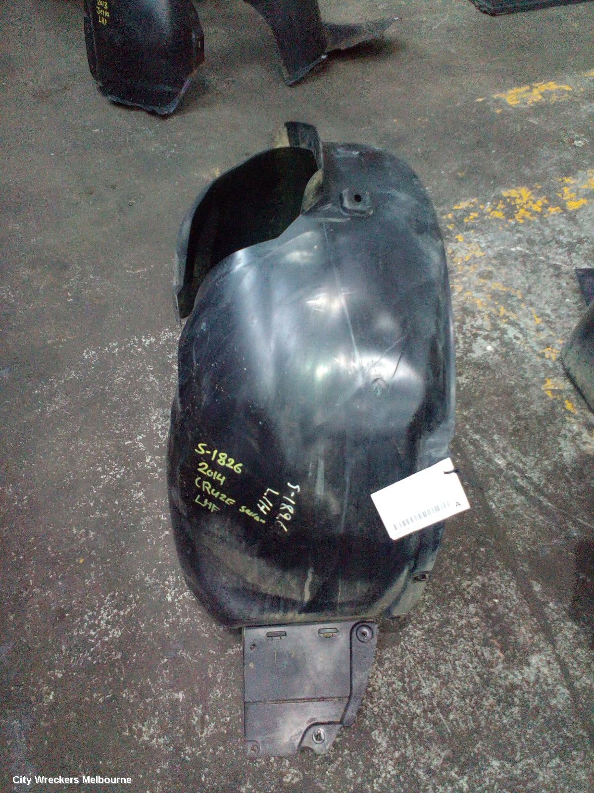 HOLDEN CRUZE LEFT GUARD LINER, FRONT, JH, SEDAN/HATCH, 03/2011 - 01/2017