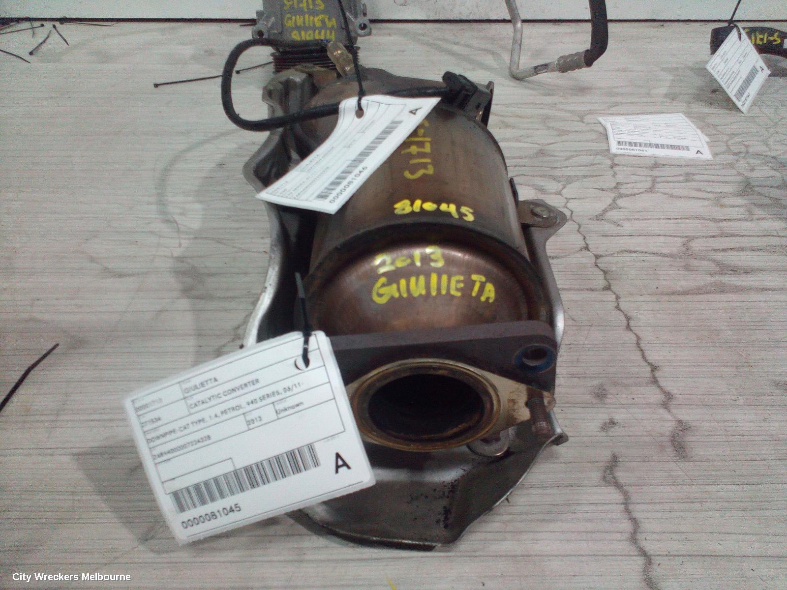 ALFA ROMEO GIULIETTA CATALYTIC CONVERTER, DOWNPIPE-CAT TYPE, 1.4, PETROL, 940 SERIES, 06/2011 ONWARDS