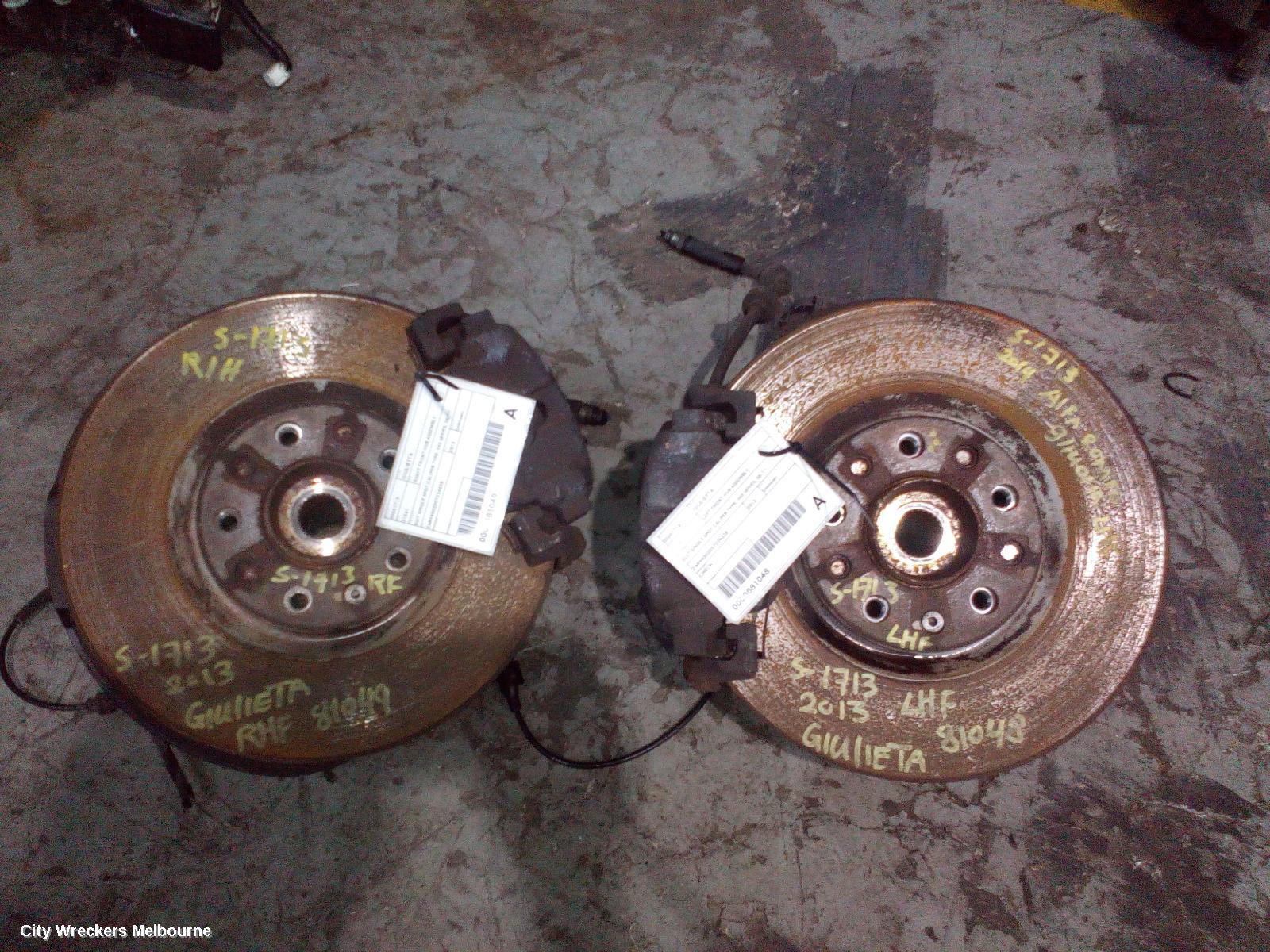 ALFA ROMEO GIULIETTA LEFT FRONT HUB ASSEMBLY, SUIT SINGLE SPOT CALIPER TYPE, 940 SERIES, 06/2011 ONWARDS