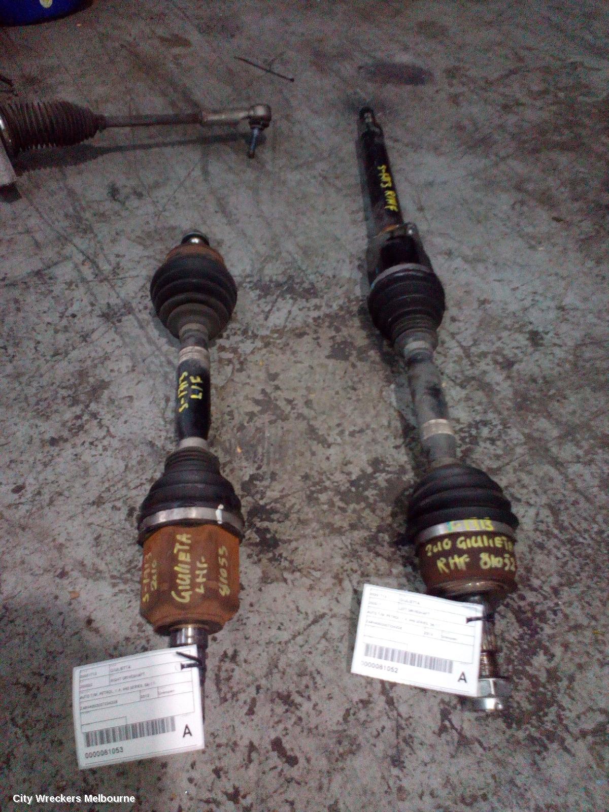 ALFA ROMEO GIULIETTA LEFT DRIVESHAFT, AUTO T/M, PETROL, 1.4, 940 SERIES, 06/2011 ONWARDS
