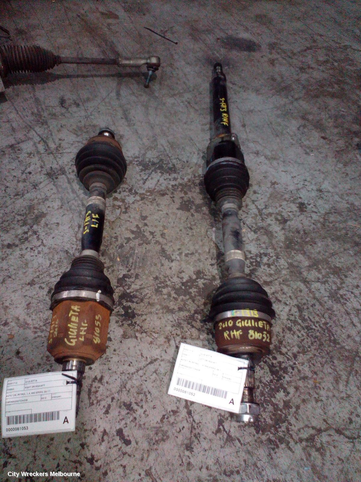 ALFA ROMEO GIULIETTA RIGHT DRIVESHAFT, AUTO T/M, PETROL, 1.4, 940 SERIES, 06/2011 ONWARDS