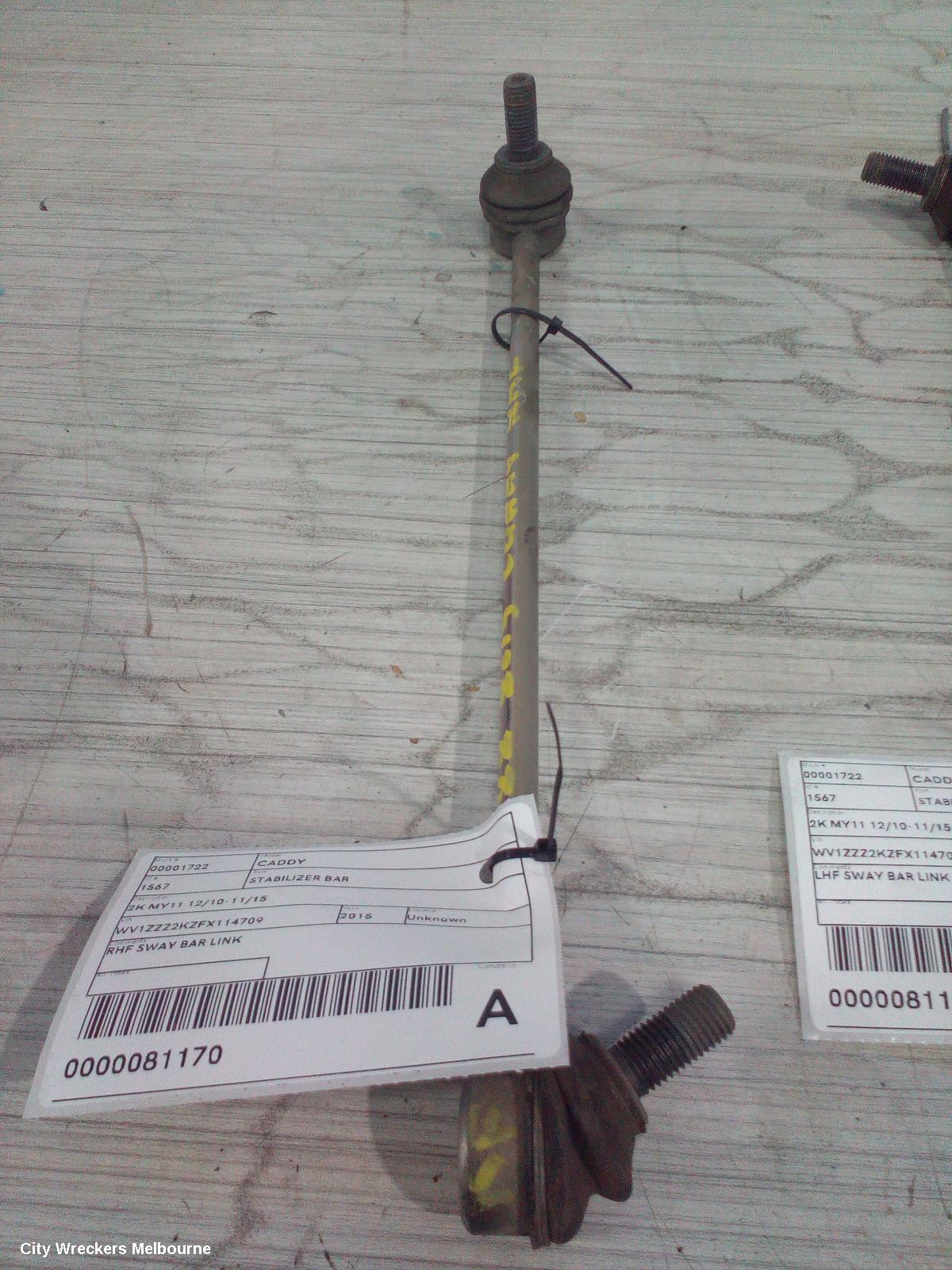 VOLKSWAGEN CADDY STABILISER BAR, 2K MY11 12/2010 - 11/2015
