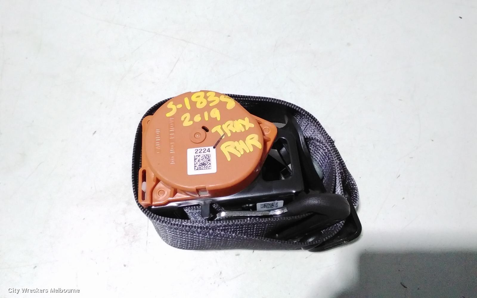 HOLDEN TRAX SEATBELT/STALK, RH REAR, SEAT BELT ONLY, TJ SERIES, 08/2013 - 12/2020