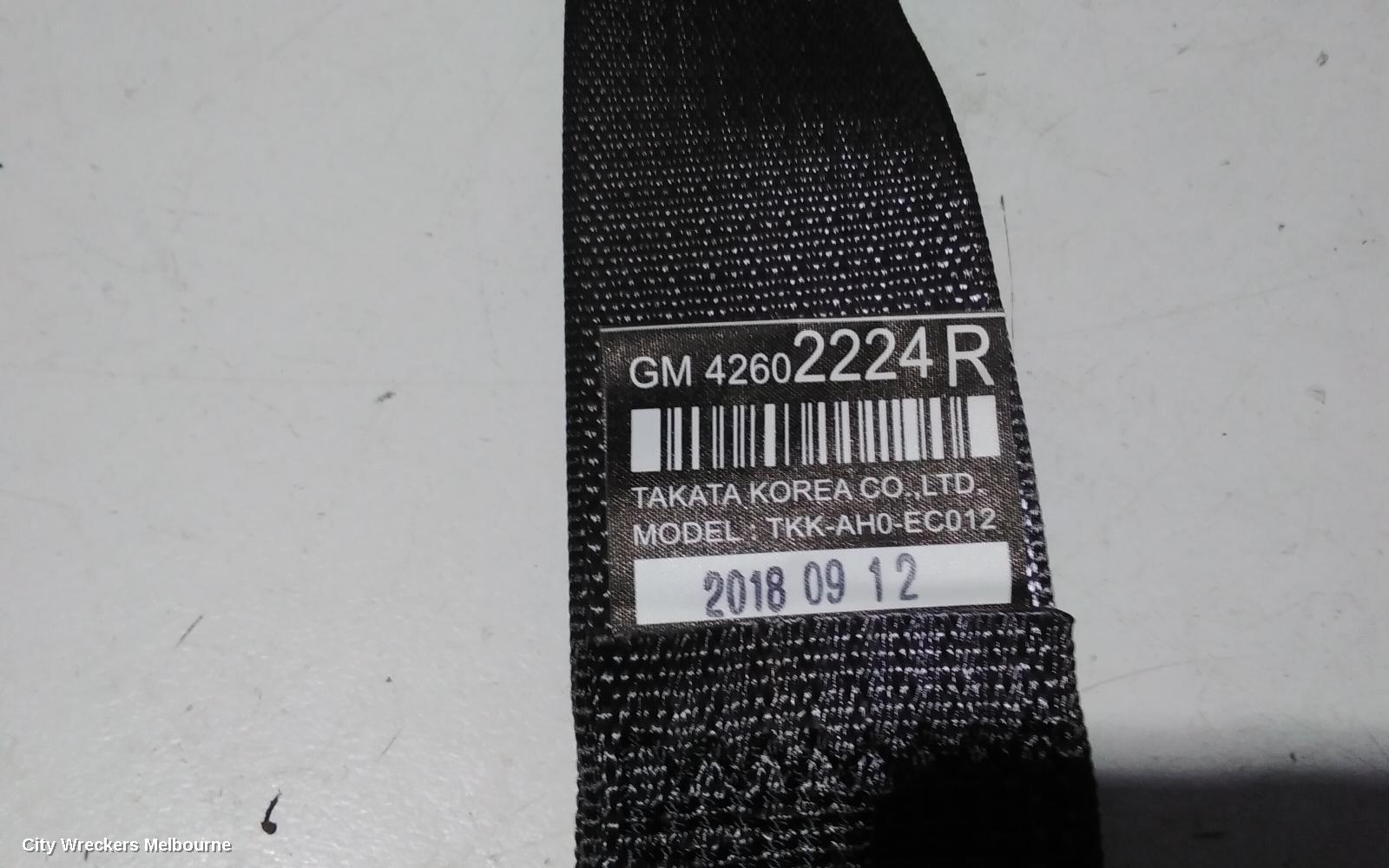 HOLDEN TRAX SEATBELT/STALK, RH REAR, SEAT BELT ONLY, TJ SERIES, 08/2013 - 12/2020
