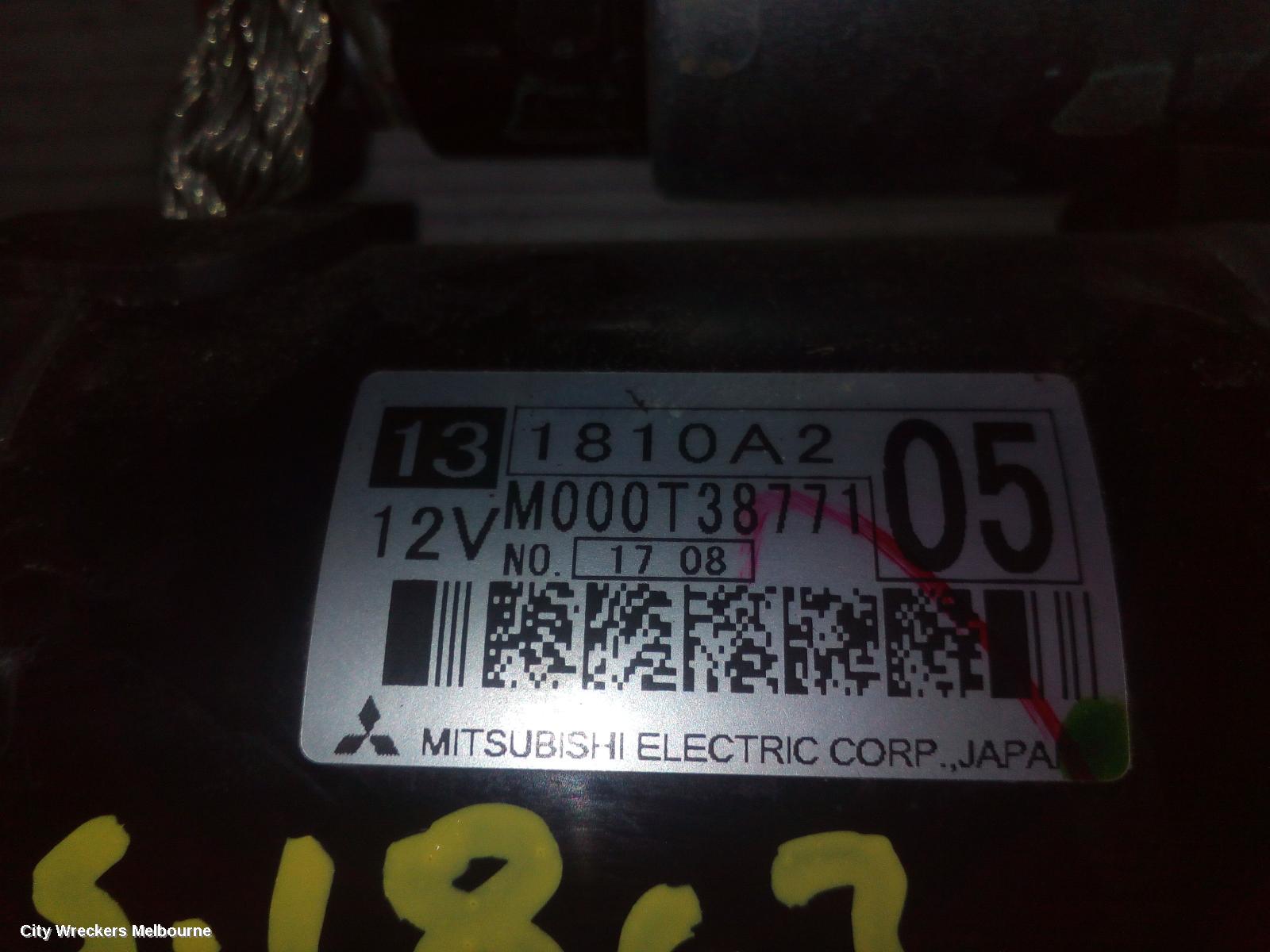 MITSUBISHI ASX STARTER, PETROL, 2.0, 1.3KW MITSUBISHI M000T38771, XA-XD, 12/2010 ONWARDS